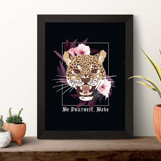 Posters con mensajes felices ilustrados. Lámina de decoración 'Be Yourself, Babe' con frases motivadoras y llenas de energia.-Artwork-Nacnic-Nacnic Estudio SL