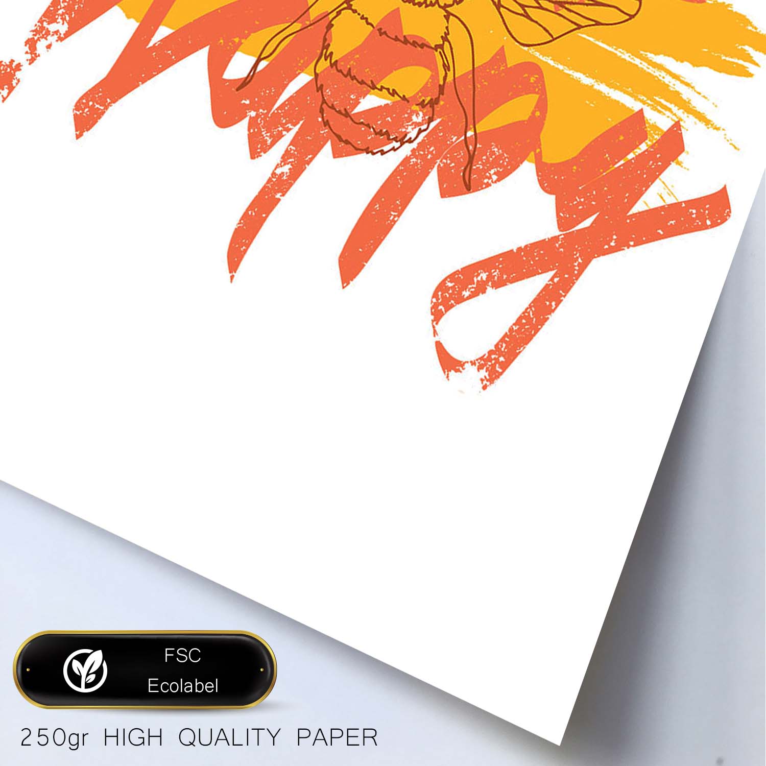Posters con mensajes felices ilustrados. Lámina de decoración 'Bee Happy' con frases motivadoras y llenas de energia.-Artwork-Nacnic-Nacnic Estudio SL