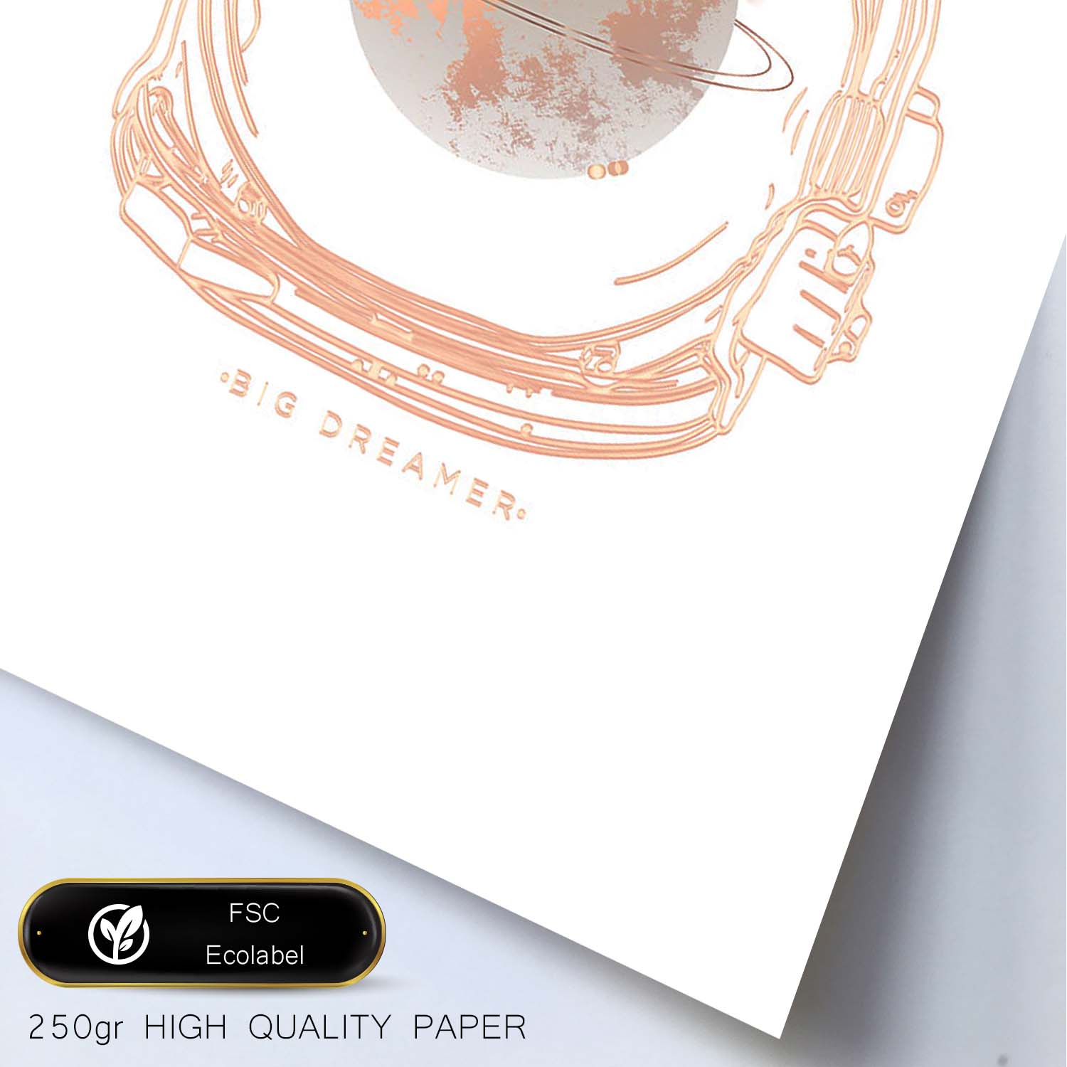 Posters con mensajes felices ilustrados. Lámina de decoración 'Big Dreamer' con frases motivadoras y llenas de energia.-Artwork-Nacnic-Nacnic Estudio SL
