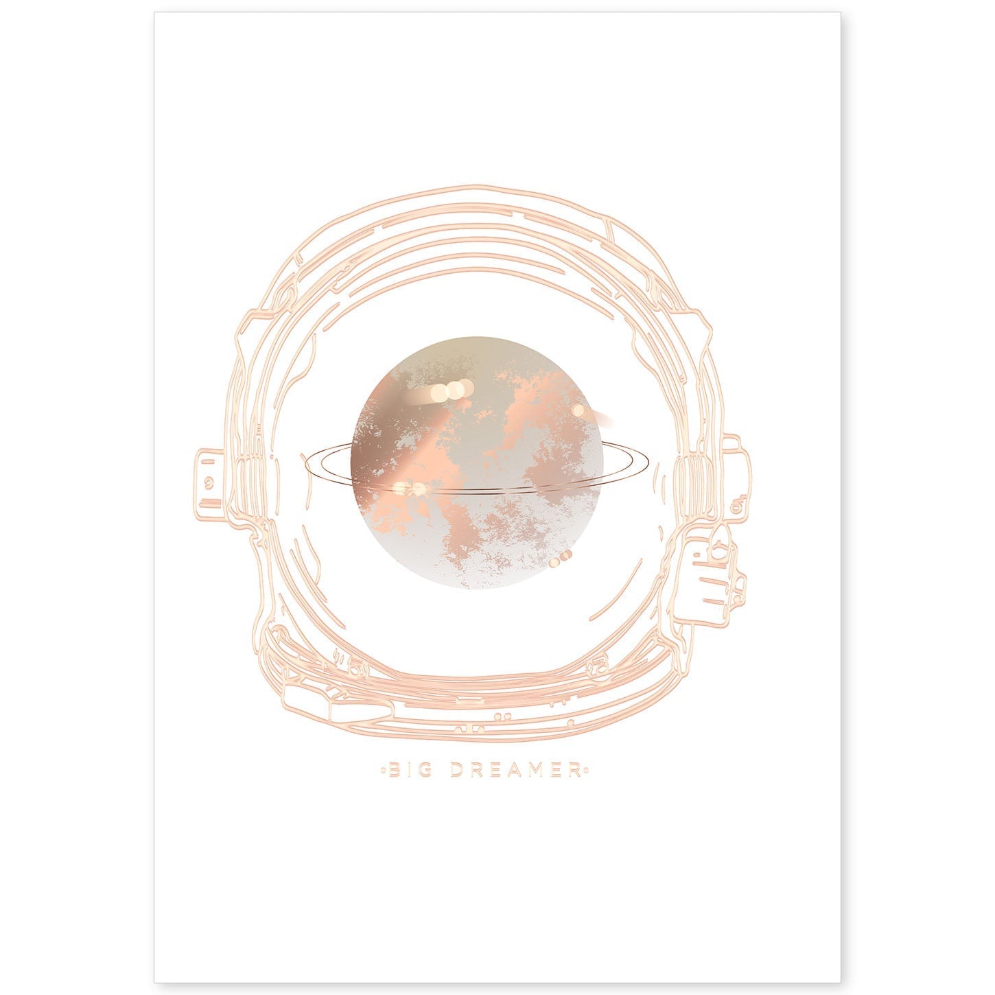 Posters con mensajes felices ilustrados. Lámina de decoración 'Big Dreamer' con frases motivadoras y llenas de energia.-Artwork-Nacnic-A4-Sin marco-Nacnic Estudio SL