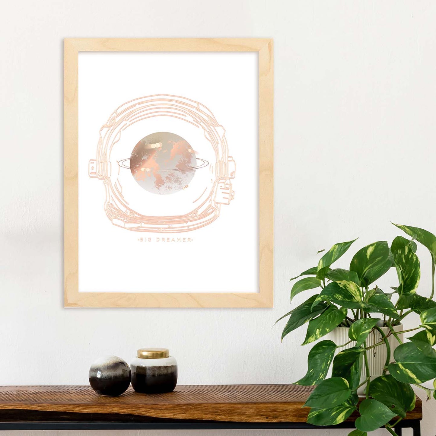 Posters con mensajes felices ilustrados. Lámina de decoración 'Big Dreamer' con frases motivadoras y llenas de energia.-Artwork-Nacnic-Nacnic Estudio SL