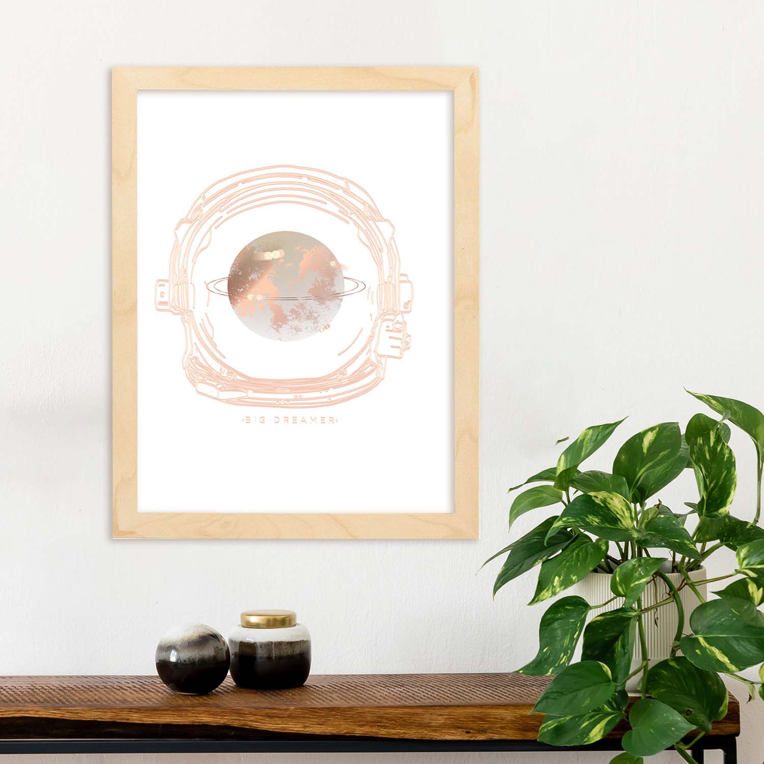 Posters con mensajes felices ilustrados. Lámina de decoración 'Big Dreamer' con frases motivadoras y llenas de energia.-Artwork-Nacnic-Nacnic Estudio SL