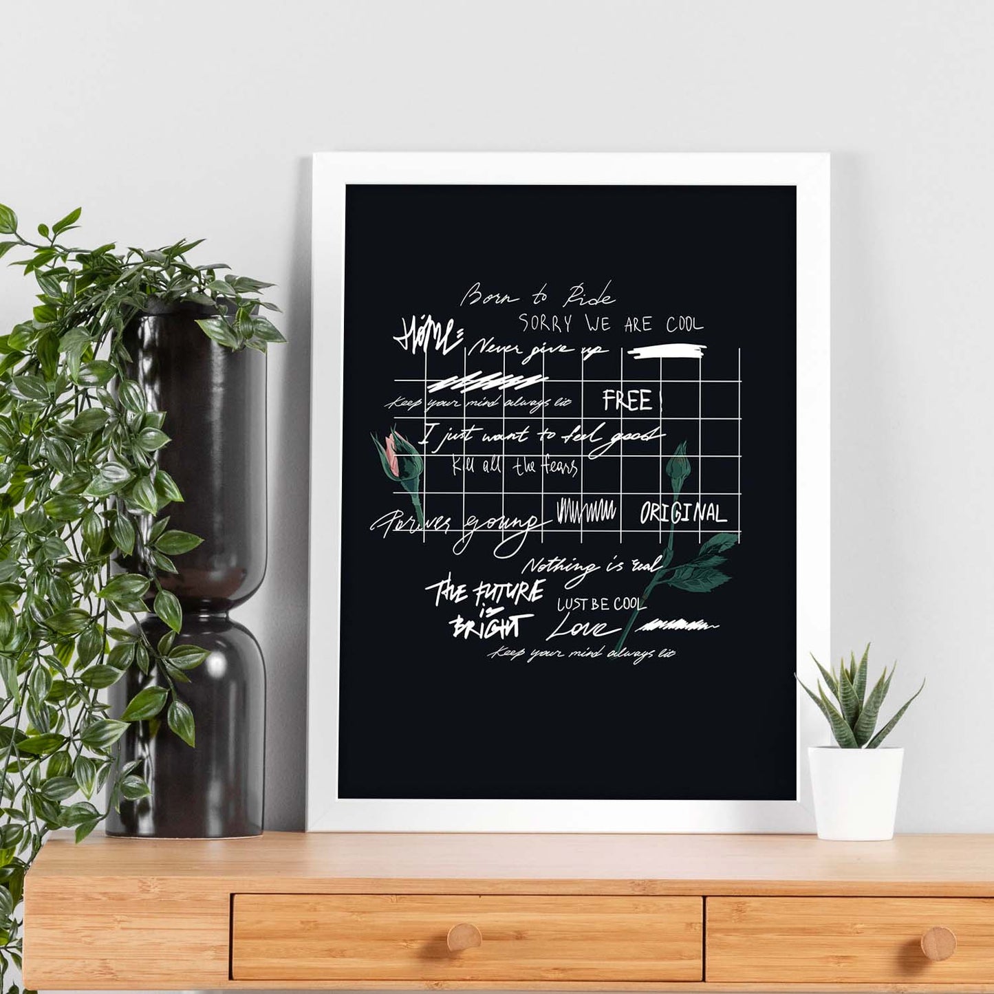 Posters con mensajes felices ilustrados. Lámina de decoración 'Born To Ride' con frases motivadoras y llenas de energia.-Artwork-Nacnic-Nacnic Estudio SL