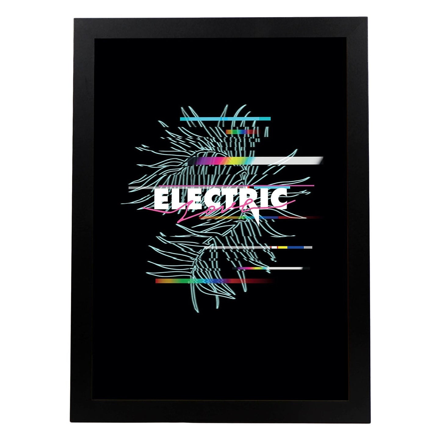 Posters con mensajes felices ilustrados. Lámina de decoración 'Electric' con frases motivadoras y llenas de energia.-Artwork-Nacnic-A4-Marco Negro-Nacnic Estudio SL