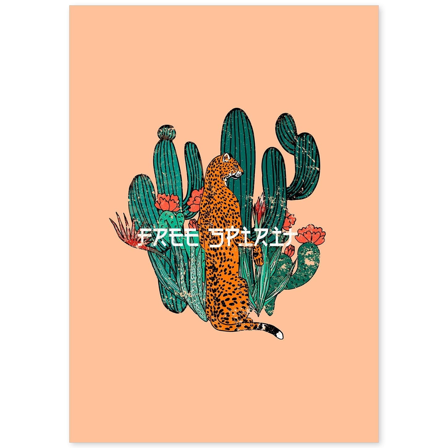 Posters con mensajes felices ilustrados. Lámina de decoración 'Free Spirit' con frases motivadoras y llenas de energia.-Artwork-Nacnic-A4-Sin marco-Nacnic Estudio SL