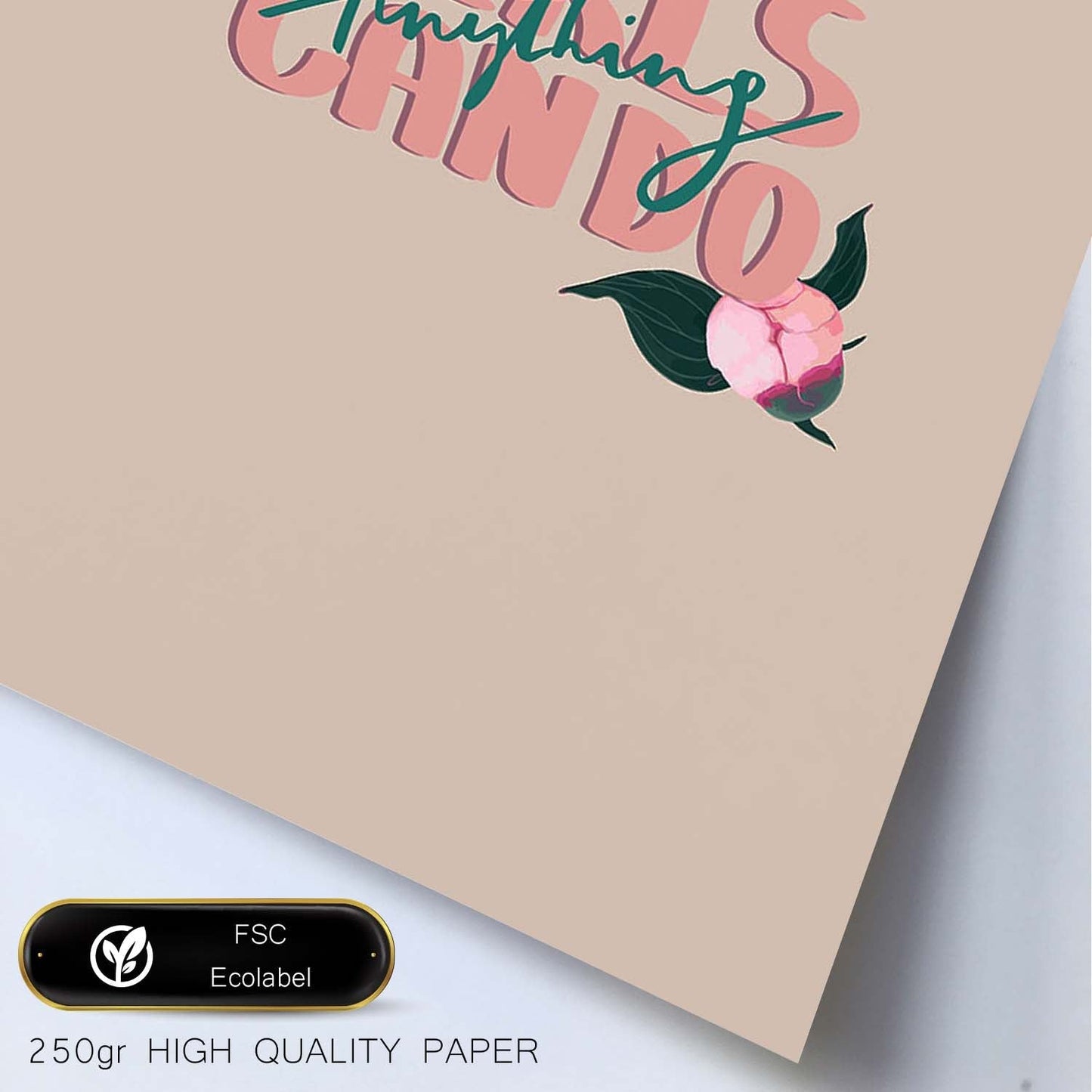 Posters con mensajes felices ilustrados. Lámina de decoración 'Girls Can Do Anything' con frases motivadoras y llenas de energia.-Artwork-Nacnic-Nacnic Estudio SL