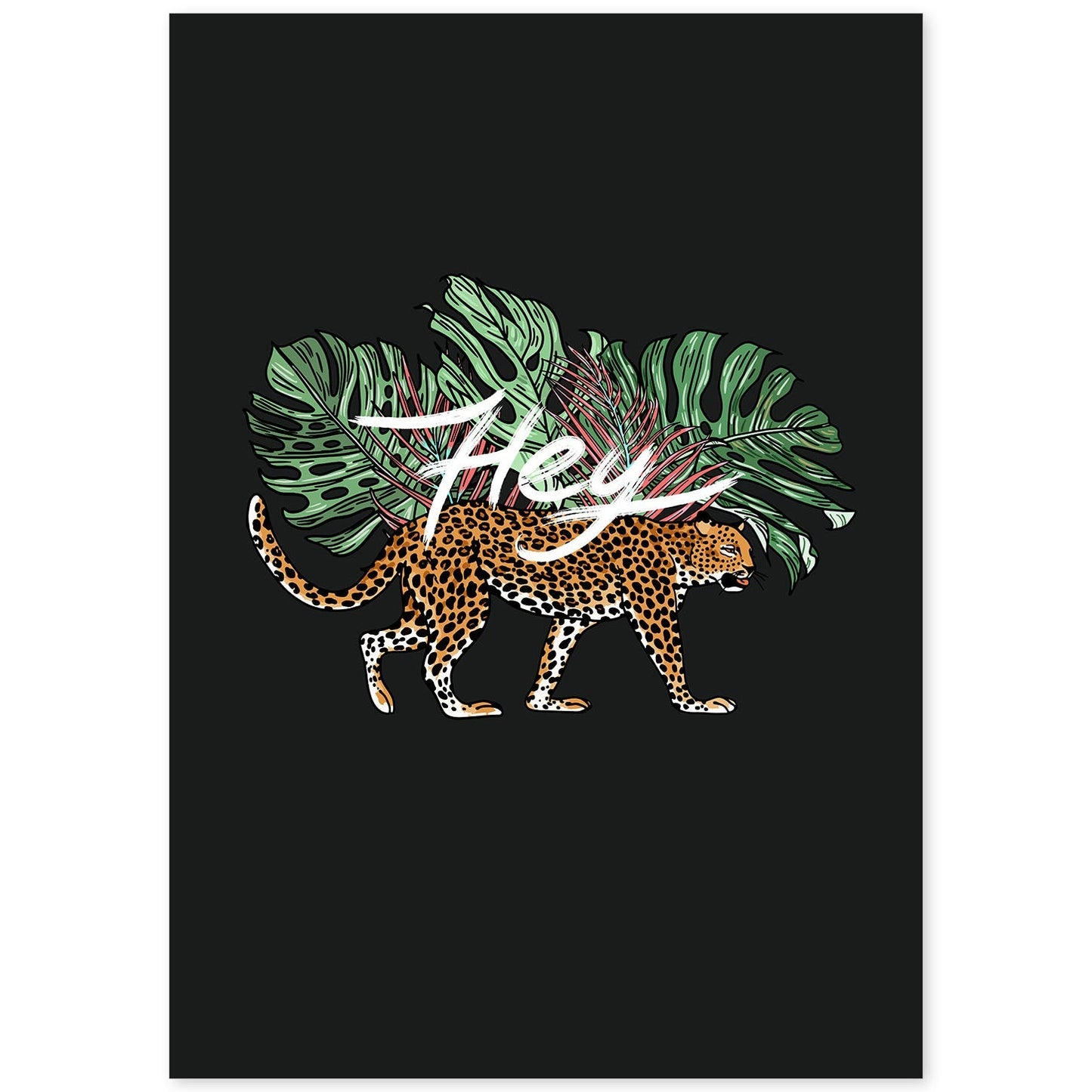 Posters con mensajes felices ilustrados. Lámina de decoración 'Hey' con frases motivadoras y llenas de energia.-Artwork-Nacnic-A4-Sin marco-Nacnic Estudio SL