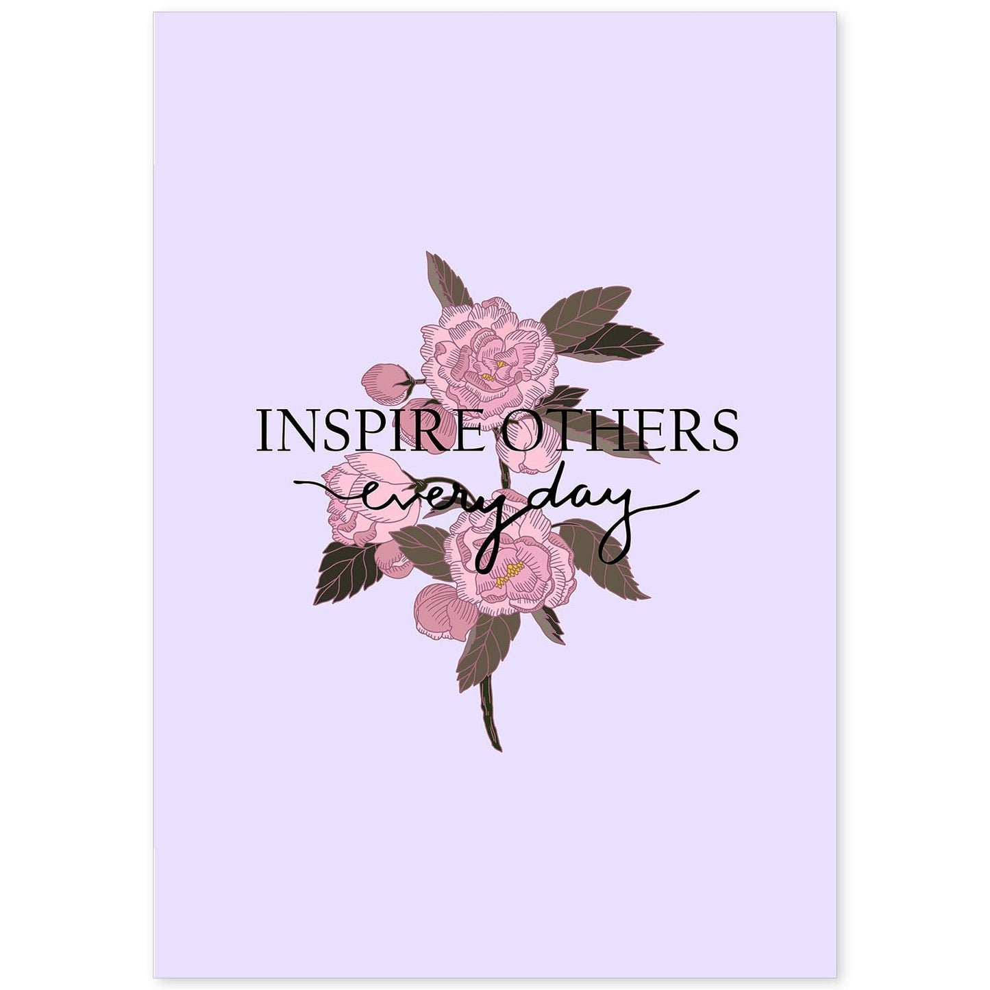 Posters con mensajes felices ilustrados. Lámina de decoración 'Inspire Others' con frases motivadoras y llenas de energia.-Artwork-Nacnic-A4-Sin marco-Nacnic Estudio SL