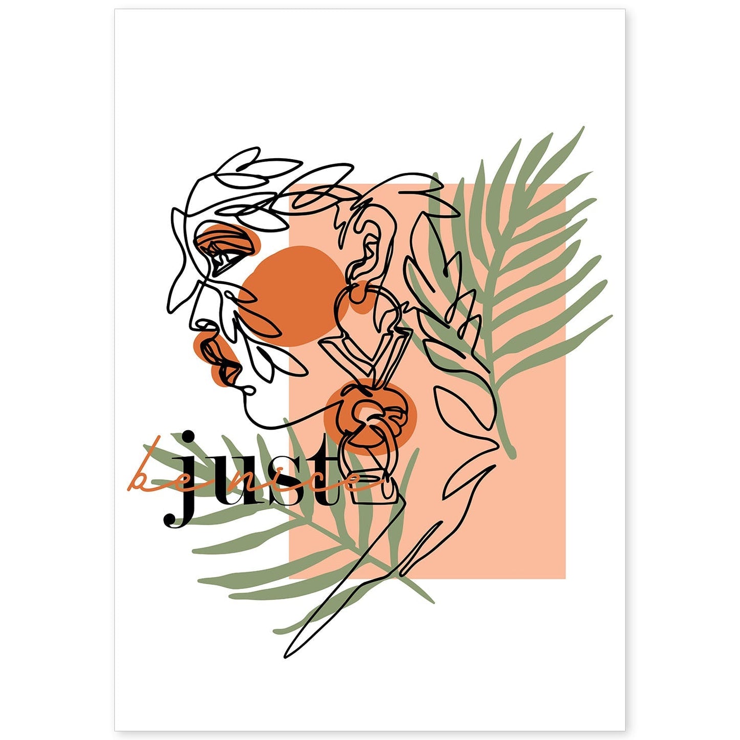 Posters con mensajes felices ilustrados. Lámina de decoración 'Just Be Nice' con frases motivadoras y llenas de energia.-Artwork-Nacnic-A4-Sin marco-Nacnic Estudio SL