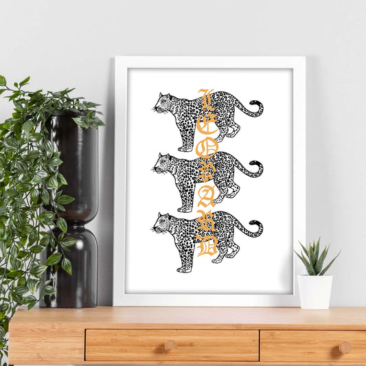 Posters con mensajes felices ilustrados. Lámina de decoración 'Leopard' con frases motivadoras y llenas de energia.-Artwork-Nacnic-Nacnic Estudio SL