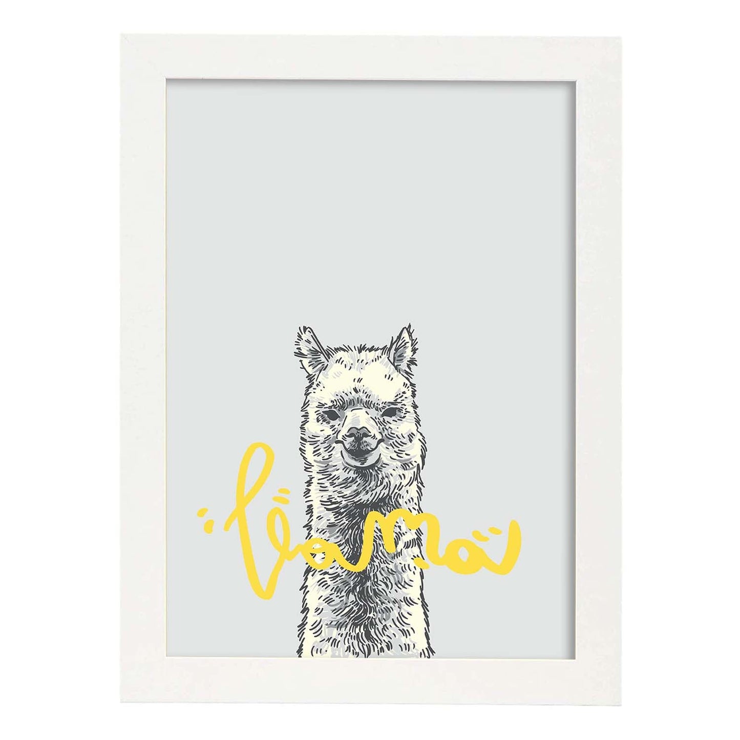 Posters con mensajes felices ilustrados. Lámina de decoración 'Llama 2' con frases motivadoras y llenas de energia.-Artwork-Nacnic-A3-Marco Blanco-Nacnic Estudio SL