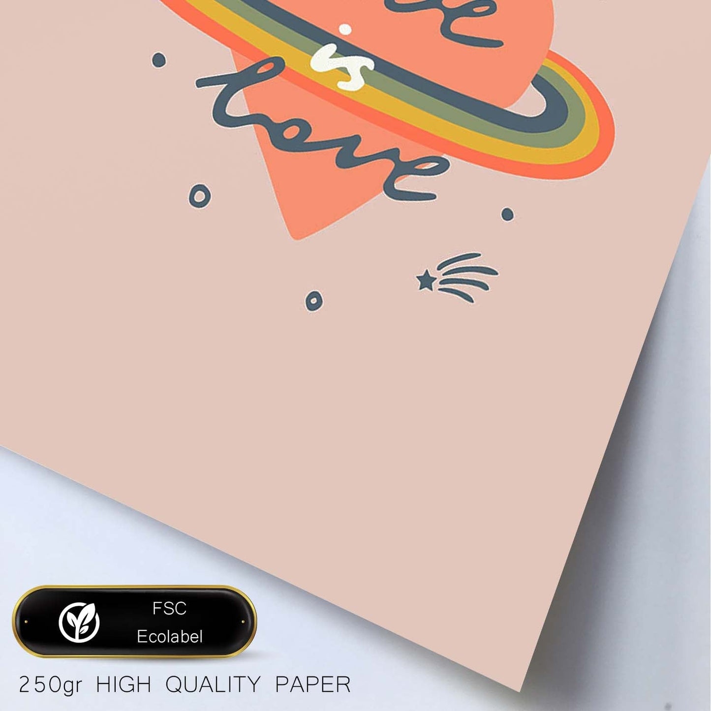 Posters con mensajes felices ilustrados. Lámina de decoración 'Love Is Love' con frases motivadoras y llenas de energia.-Artwork-Nacnic-Nacnic Estudio SL