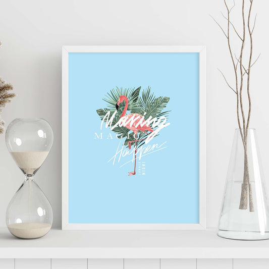 Posters con mensajes felices ilustrados. Lámina de decoración 'Making Magic Happen' con frases motivadoras y llenas de energia.-Artwork-Nacnic-Nacnic Estudio SL