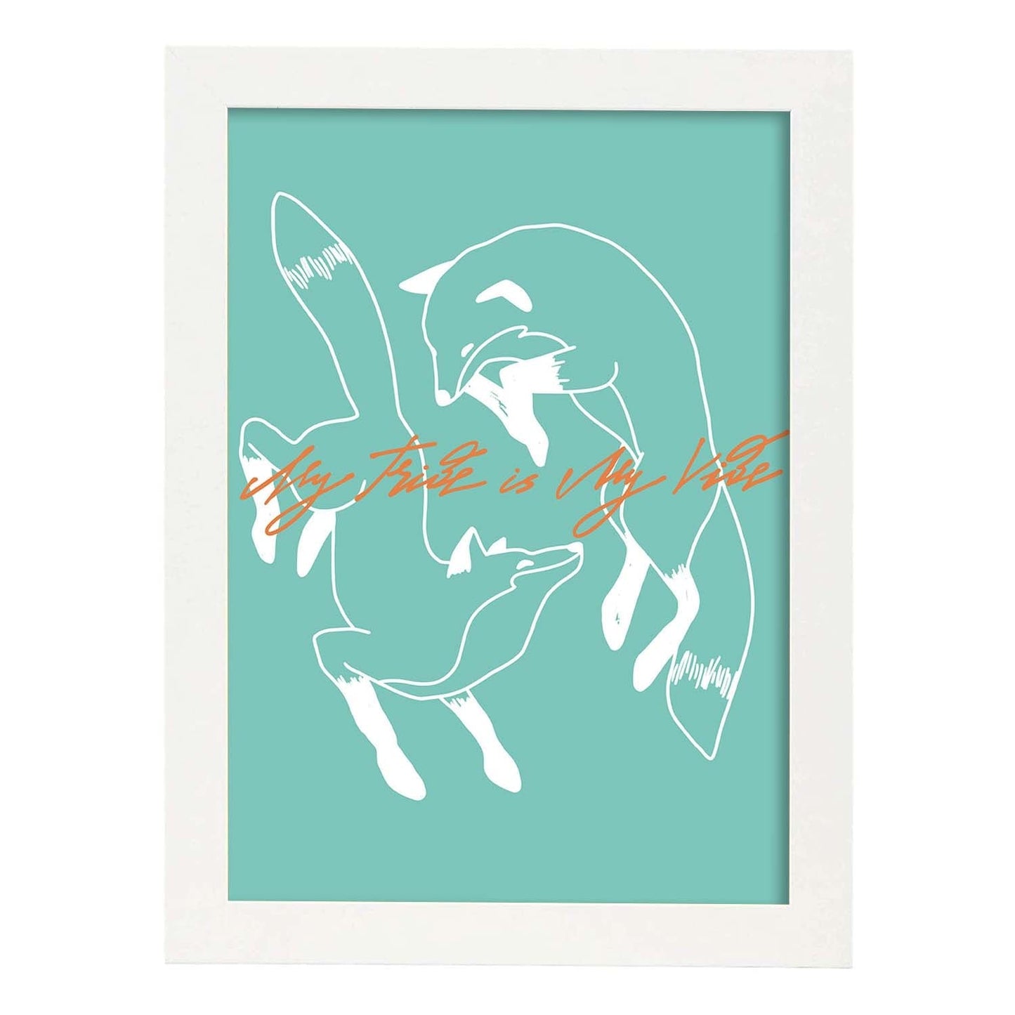 Posters con mensajes felices ilustrados. Lámina de decoración 'My Tribe' con frases motivadoras y llenas de energia.-Artwork-Nacnic-A3-Marco Blanco-Nacnic Estudio SL
