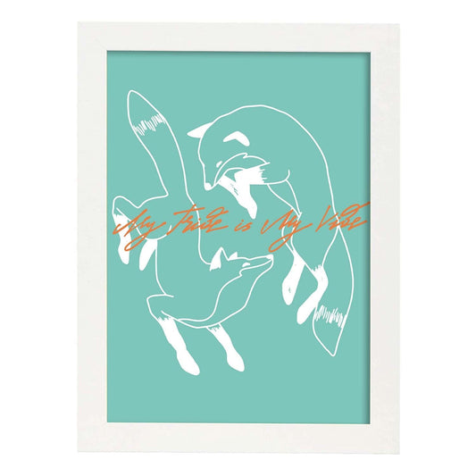 Posters con mensajes felices ilustrados. Lámina de decoración 'My Tribe' con frases motivadoras y llenas de energia.-Artwork-Nacnic-A4-Marco Blanco-Nacnic Estudio SL