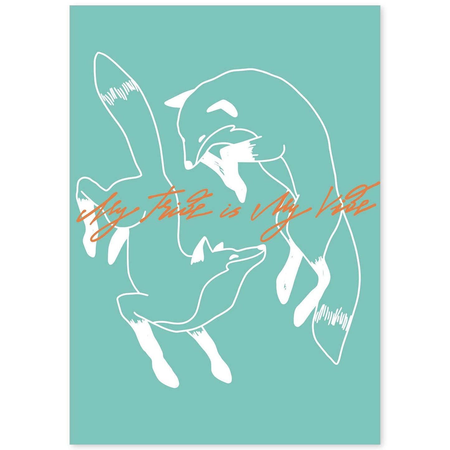 Posters con mensajes felices ilustrados. Lámina de decoración 'My Tribe' con frases motivadoras y llenas de energia.-Artwork-Nacnic-A4-Sin marco-Nacnic Estudio SL