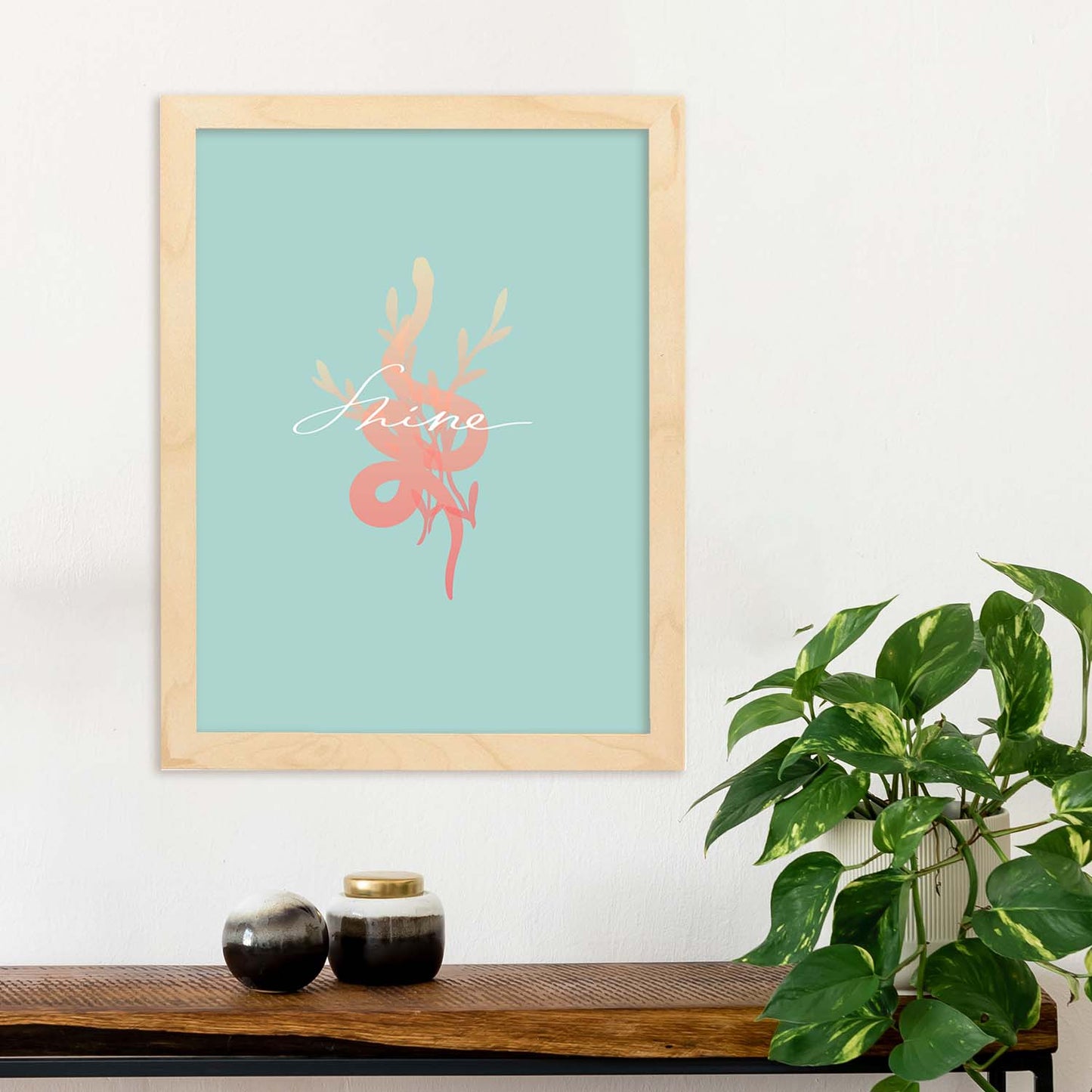Posters con mensajes felices ilustrados. Lámina de decoración 'Shine' con frases motivadoras y llenas de energia.-Artwork-Nacnic-Nacnic Estudio SL