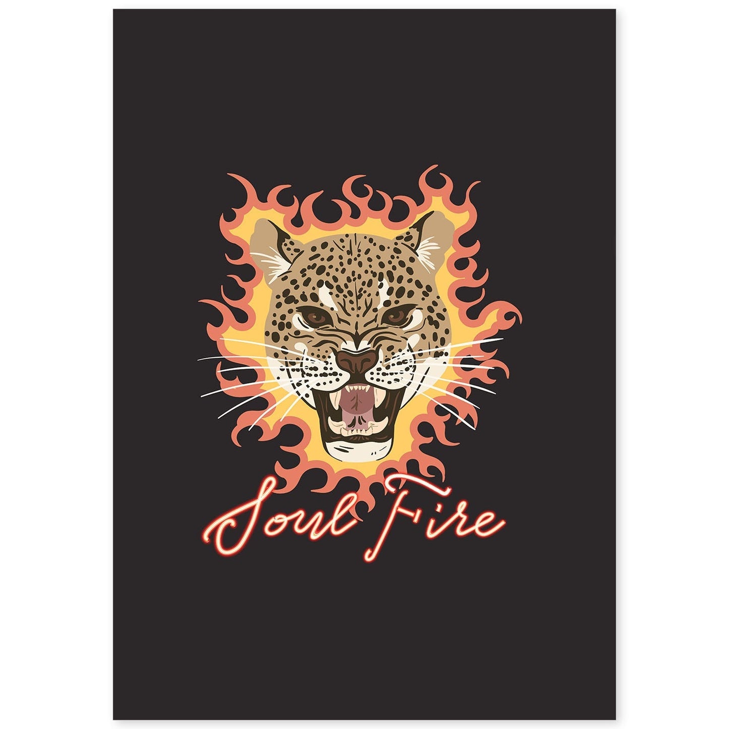 Posters con mensajes felices ilustrados. Lámina de decoración 'Soul Fire' con frases motivadoras y llenas de energia.-Artwork-Nacnic-A4-Sin marco-Nacnic Estudio SL