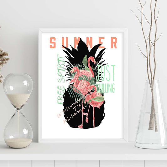 Posters con mensajes felices ilustrados. Lámina de decoración 'Summer' con frases motivadoras y llenas de energia.-Artwork-Nacnic-Nacnic Estudio SL