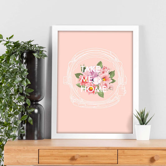Posters con mensajes felices ilustrados. Lámina de decoración 'Take Me Home' con frases motivadoras y llenas de energia.-Artwork-Nacnic-Nacnic Estudio SL