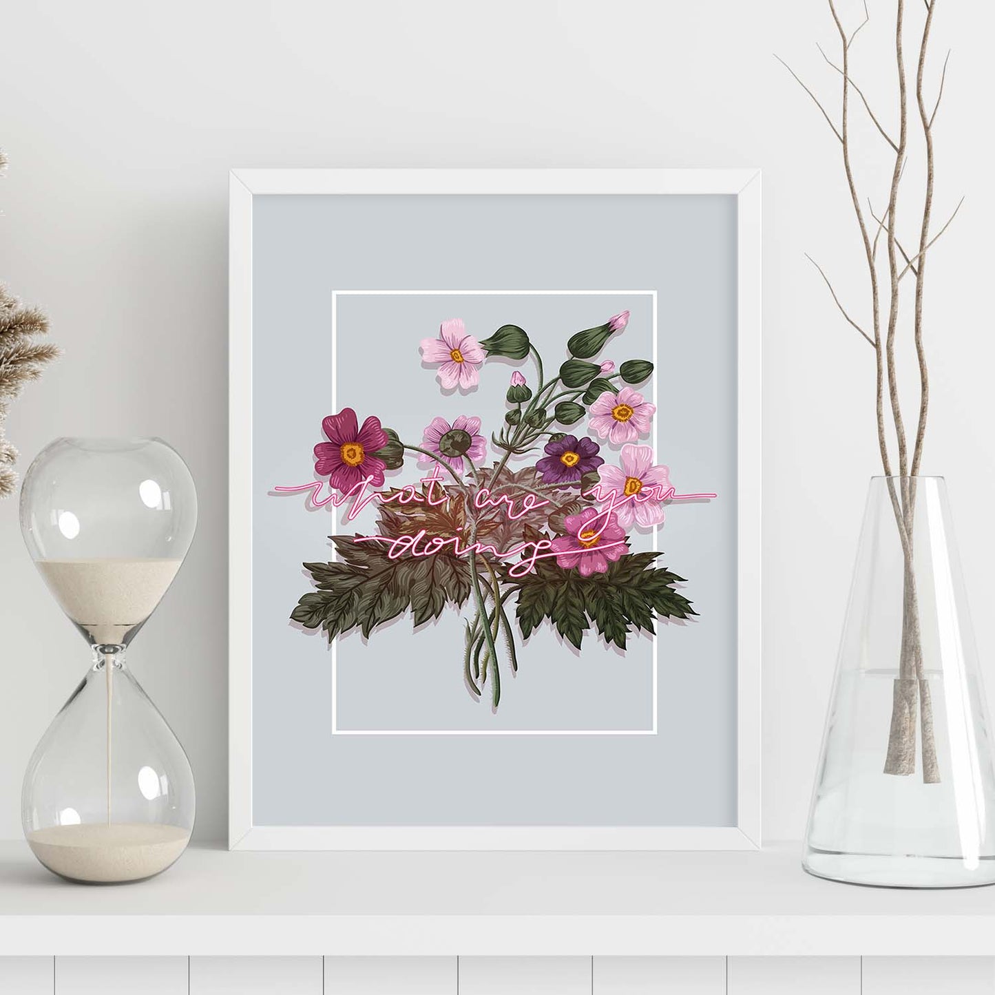 Posters con mensajes felices ilustrados. Lámina de decoración 'What Are You Doing' con frases motivadoras y llenas de energia.-Artwork-Nacnic-Nacnic Estudio SL