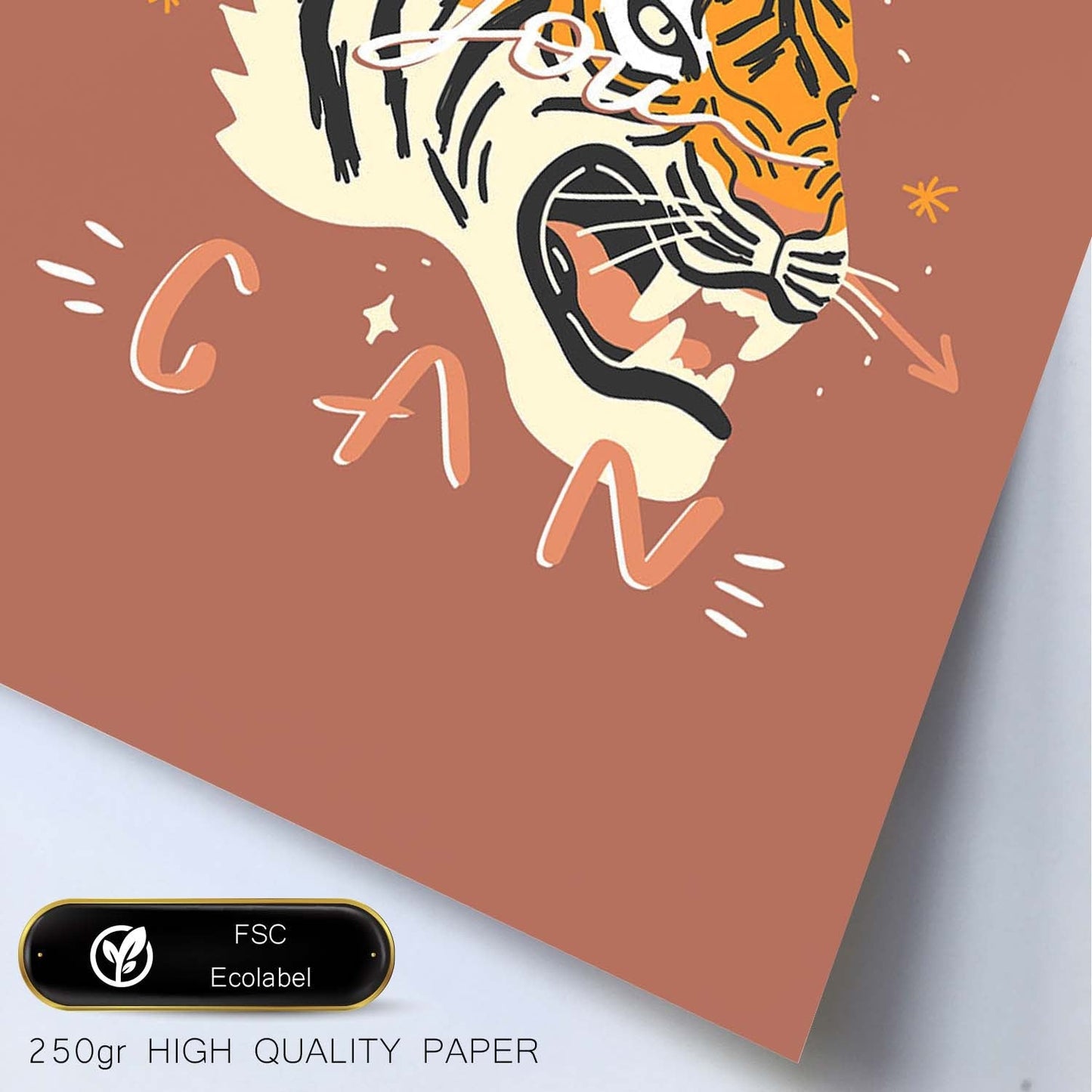 Posters con mensajes felices ilustrados. Lámina de decoración 'Yes You Can' con frases motivadoras y llenas de energia.-Artwork-Nacnic-Nacnic Estudio SL