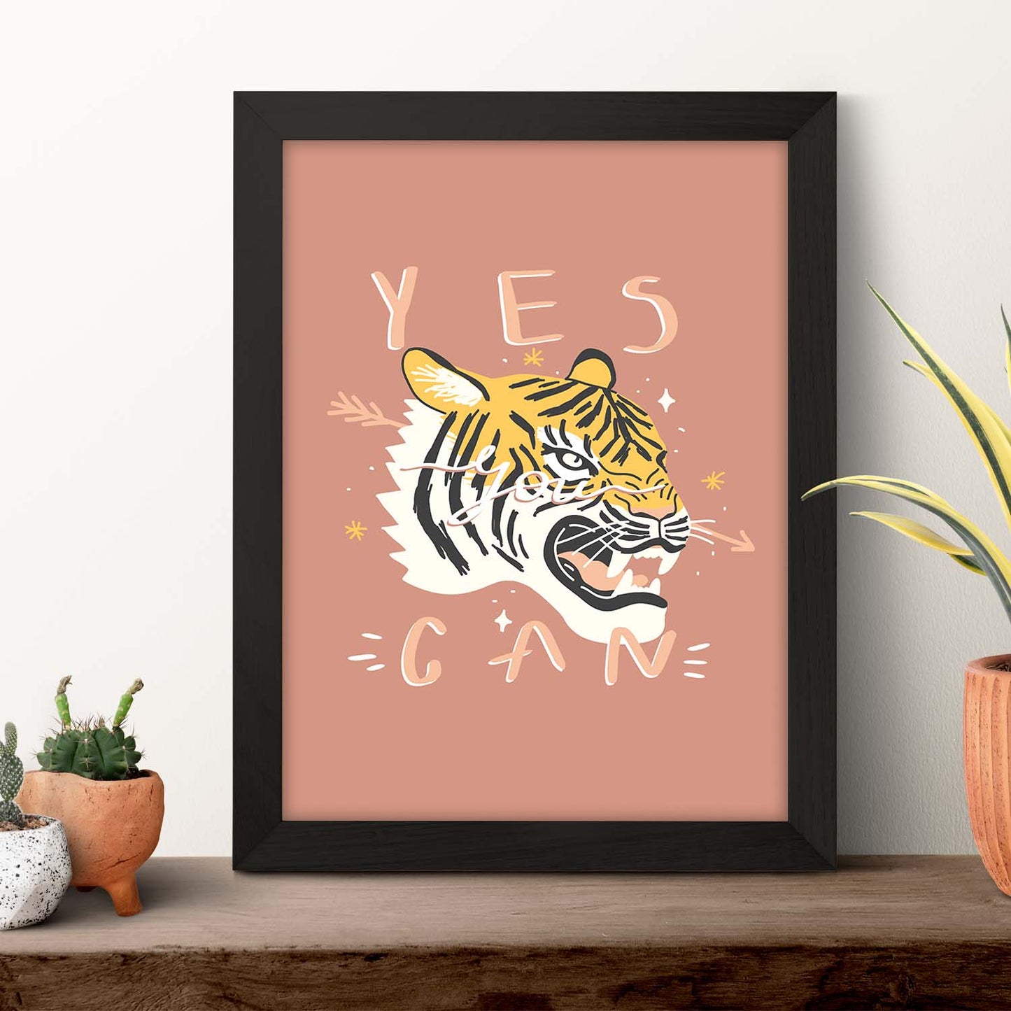 Posters con mensajes felices ilustrados. Lámina de decoración 'Yes You Can' con frases motivadoras y llenas de energia.-Artwork-Nacnic-Nacnic Estudio SL
