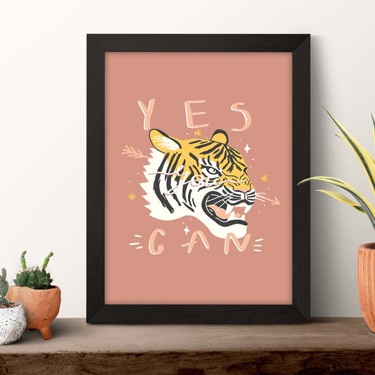 Posters con mensajes felices ilustrados. Lámina de decoración 'Yes You Can' con frases motivadoras y llenas de energia.-Artwork-Nacnic-Nacnic Estudio SL