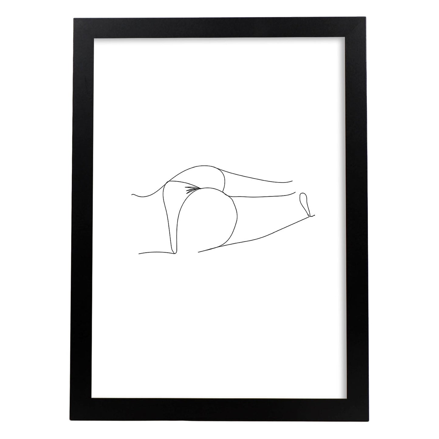 Posters de dibujos y bocetos a una linea. Lámina nordica de Cuerpo mujer, culo.-Artwork-Nacnic-A3-Marco Negro-Nacnic Estudio SL