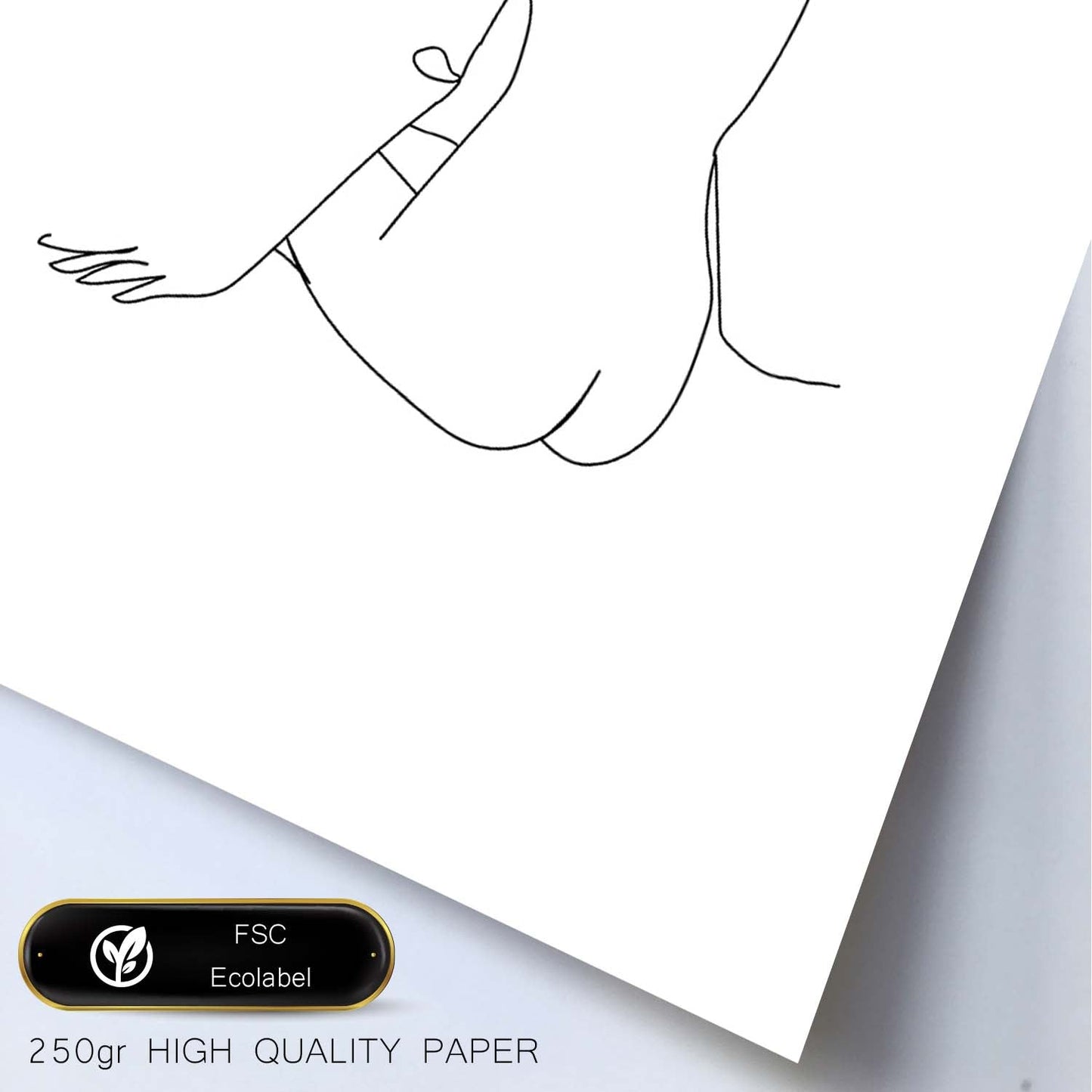 Posters de dibujos y bocetos a una linea. Lámina nordica de Cuerpo mujer, espalda 2.-Artwork-Nacnic-Nacnic Estudio SL