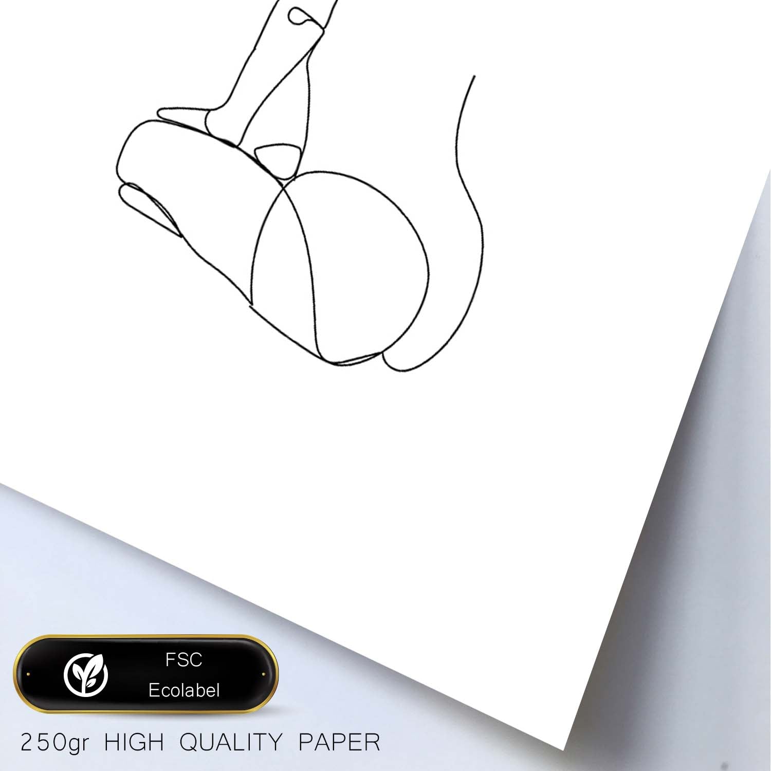 Posters de dibujos y bocetos a una linea. Lámina nordica de Cuerpo mujer, espalda.-Artwork-Nacnic-Nacnic Estudio SL