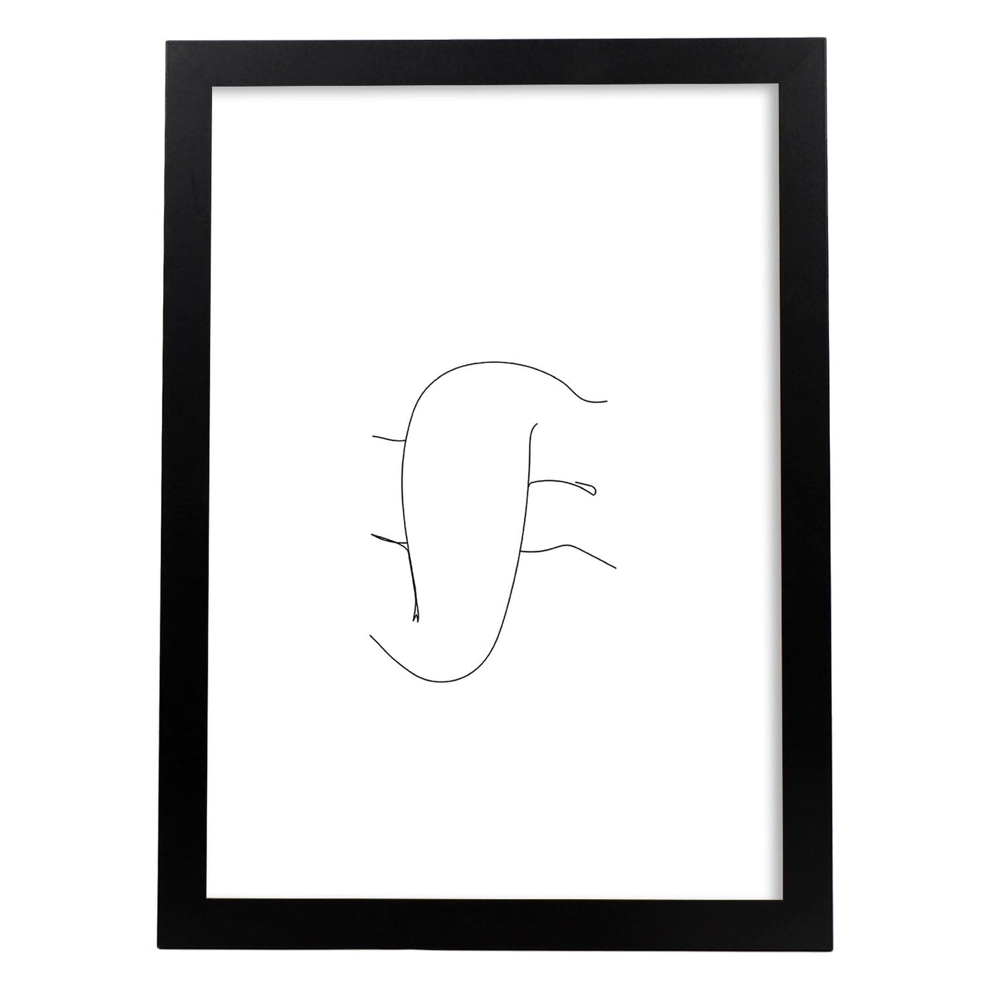 Posters de dibujos y bocetos a una linea. Lámina nordica de Cuerpo mujer, muslos.-Artwork-Nacnic-A4-Marco Negro-Nacnic Estudio SL