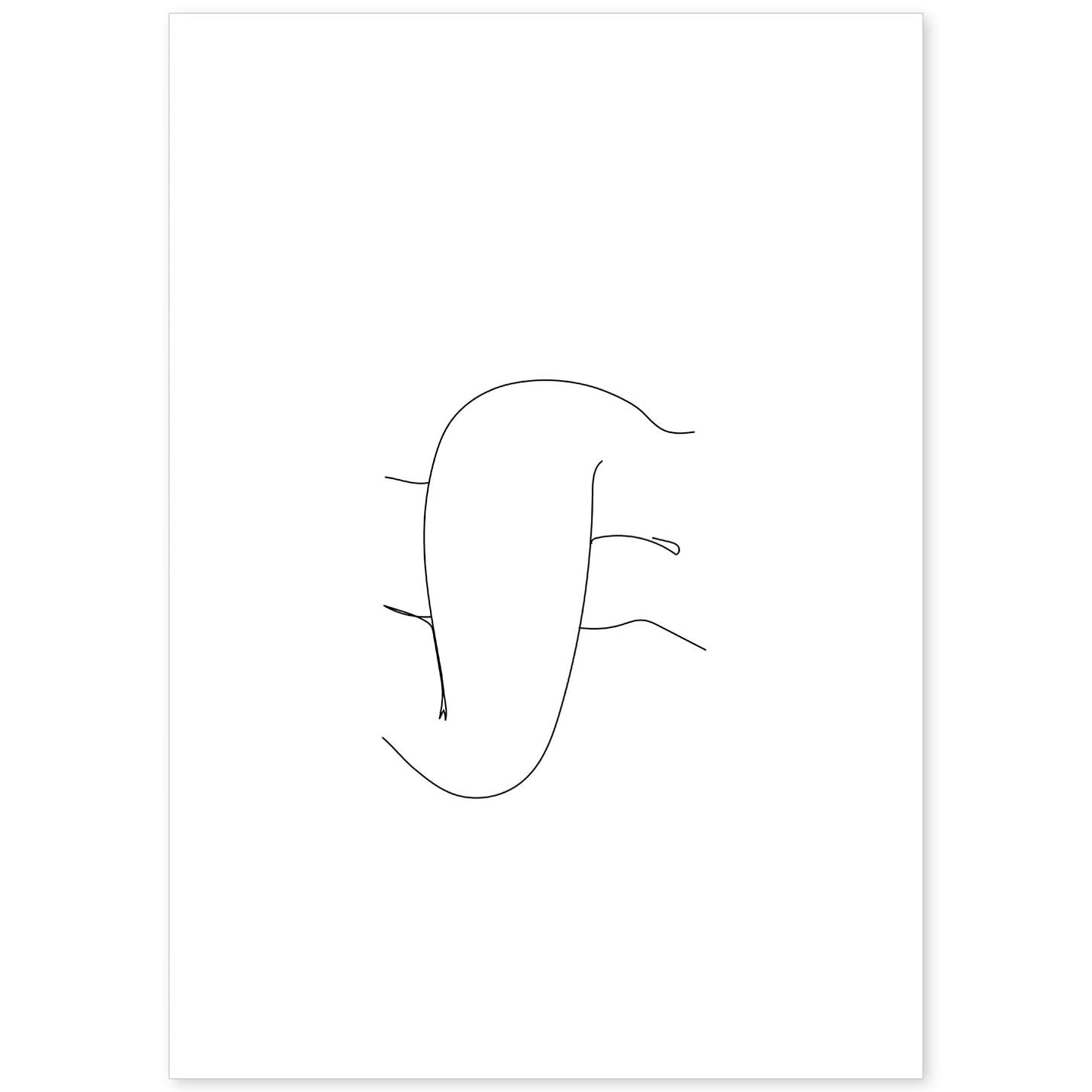 Posters de dibujos y bocetos a una linea. Lámina nordica de Cuerpo mujer, muslos.-Artwork-Nacnic-A4-Sin marco-Nacnic Estudio SL