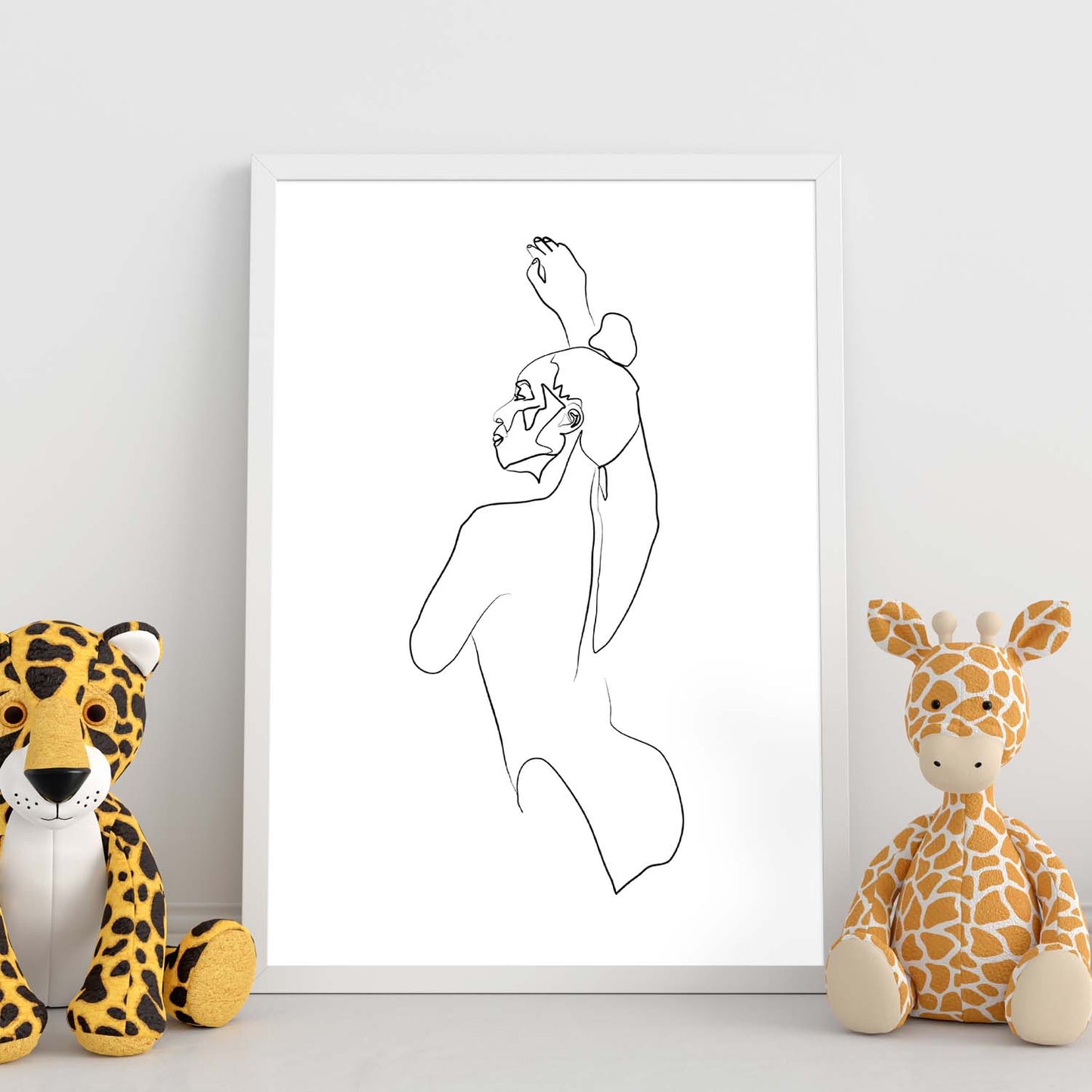Posters de dibujos y bocetos a una linea. Lámina nordica de Cuerpo mujer.-Artwork-Nacnic-Nacnic Estudio SL