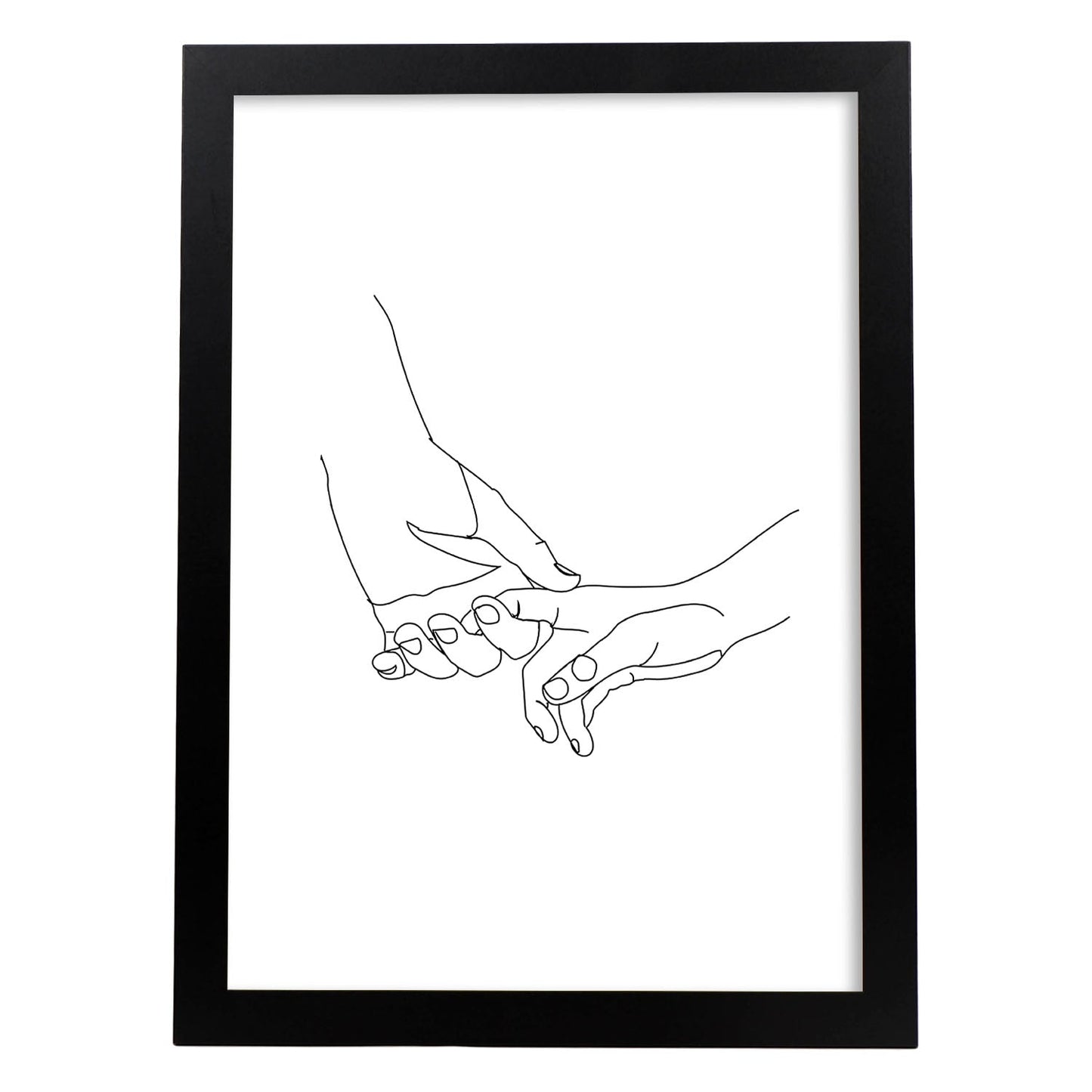 Posters de dibujos y bocetos a una linea. Lámina nordica de De la mano.-Artwork-Nacnic-A3-Marco Negro-Nacnic Estudio SL