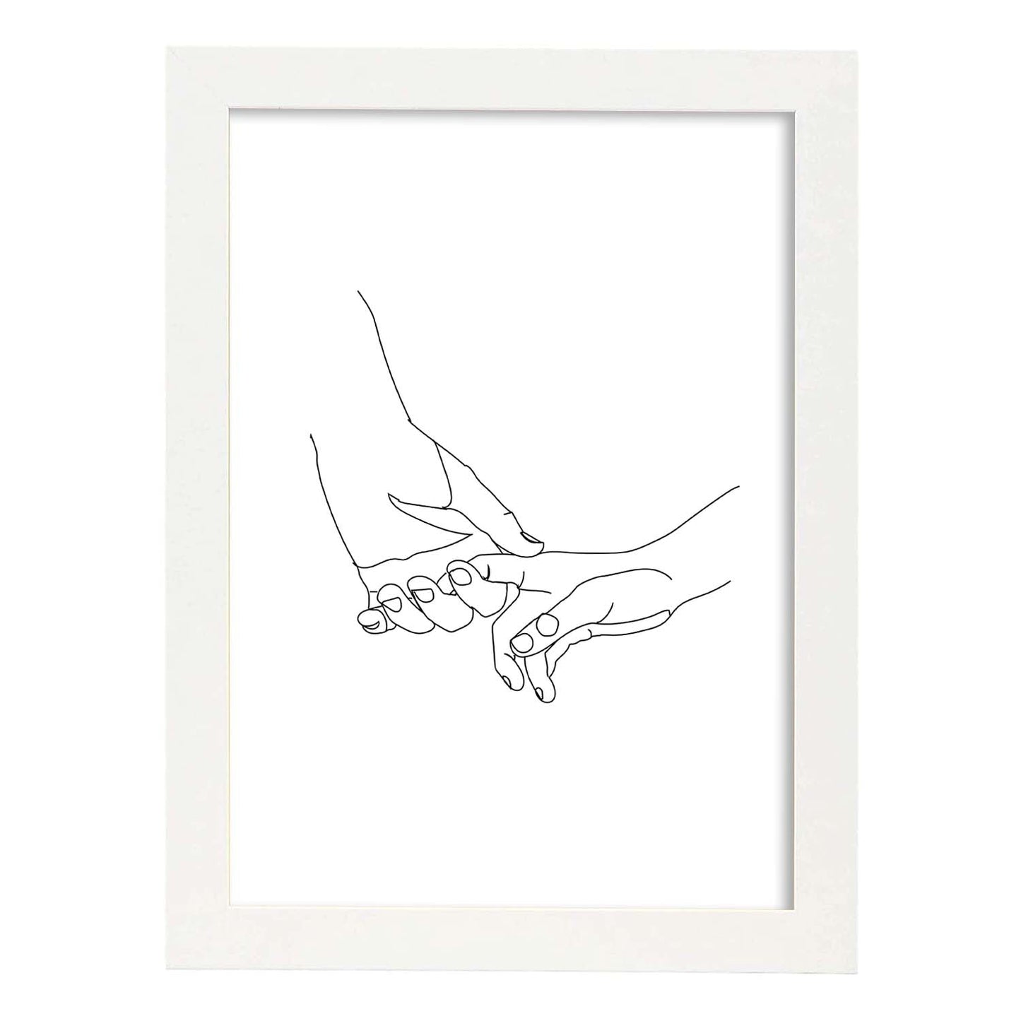 Posters de dibujos y bocetos a una linea. Lámina nordica de De la mano.-Artwork-Nacnic-A4-Marco Blanco-Nacnic Estudio SL