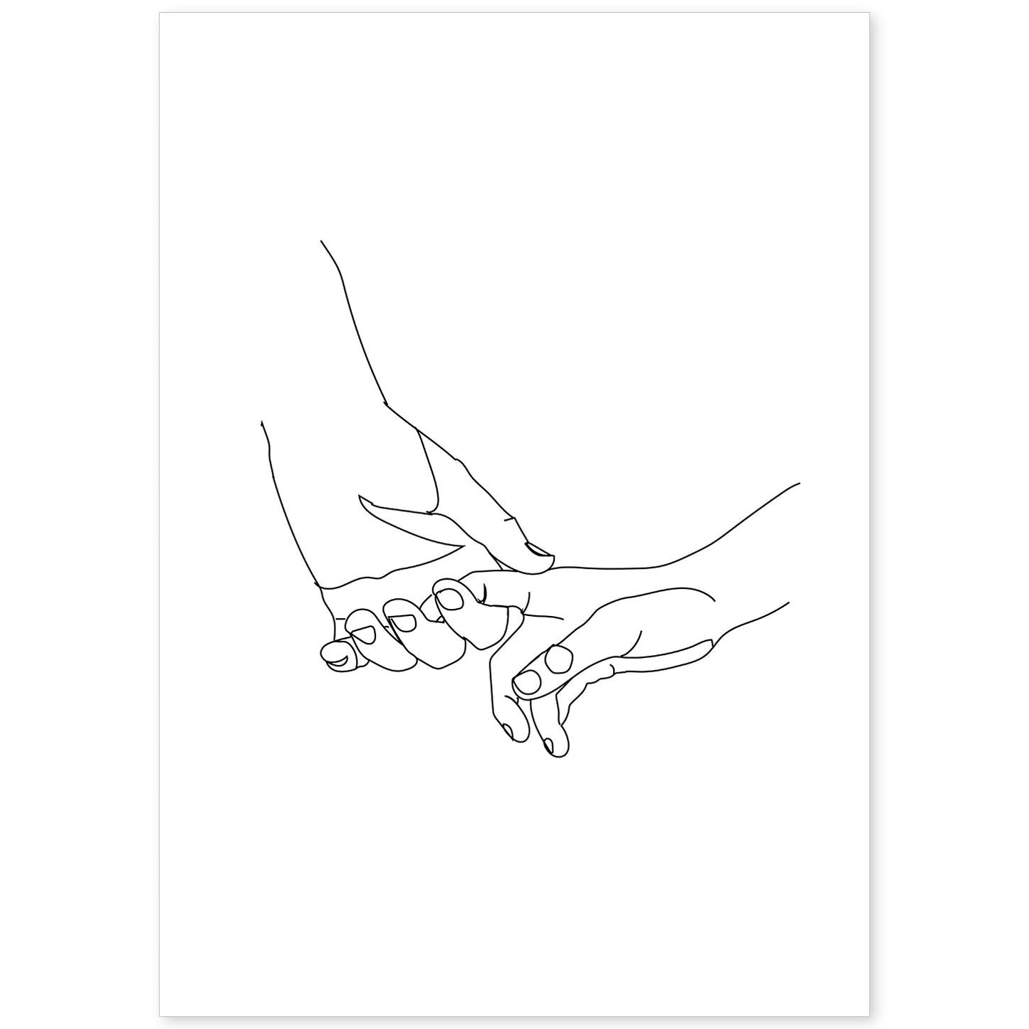 Posters de dibujos y bocetos a una linea. Lámina nordica de De la mano.-Artwork-Nacnic-A4-Sin marco-Nacnic Estudio SL
