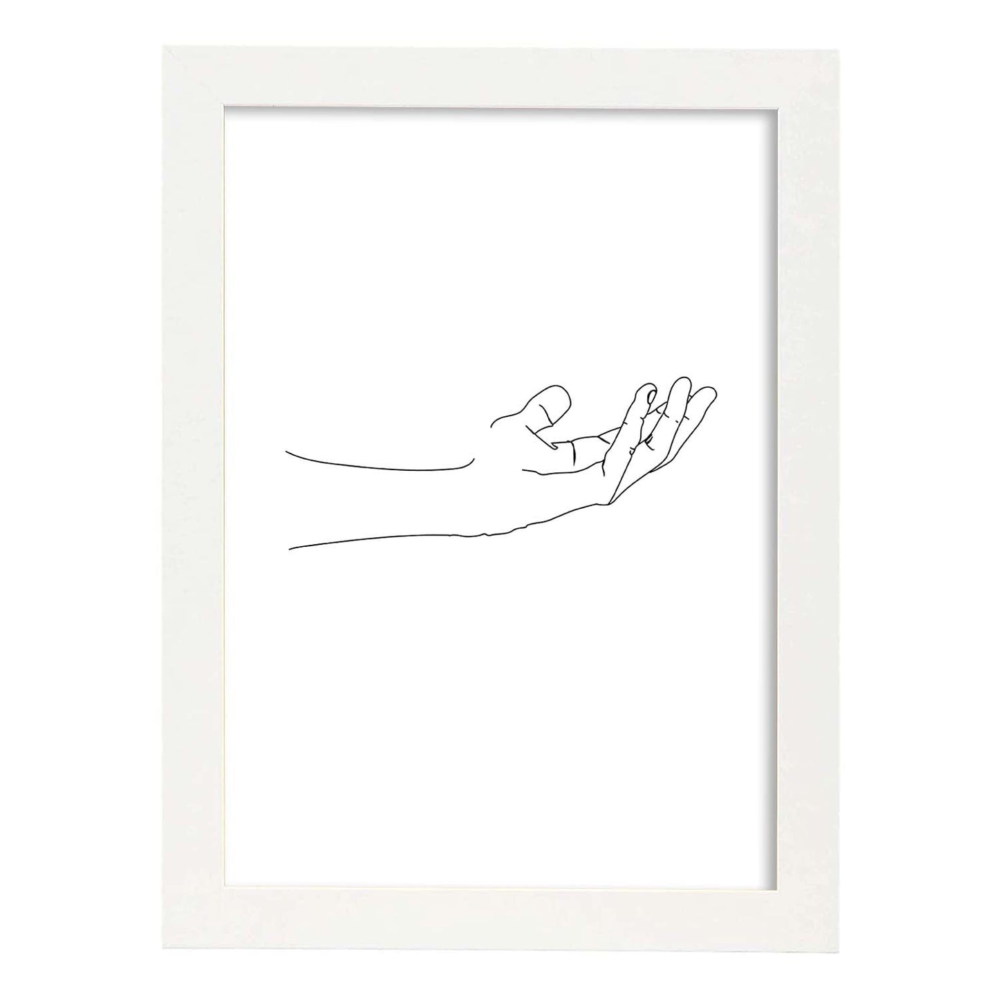 Posters de dibujos y bocetos a una linea. Lámina nordica de Mano.-Artwork-Nacnic-A3-Marco Blanco-Nacnic Estudio SL