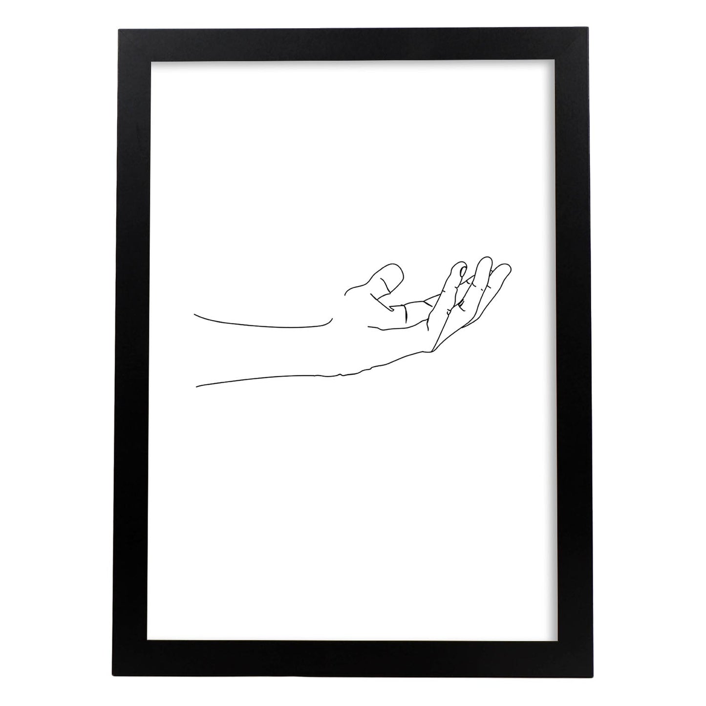 Posters de dibujos y bocetos a una linea. Lámina nordica de Mano.-Artwork-Nacnic-A3-Marco Negro-Nacnic Estudio SL