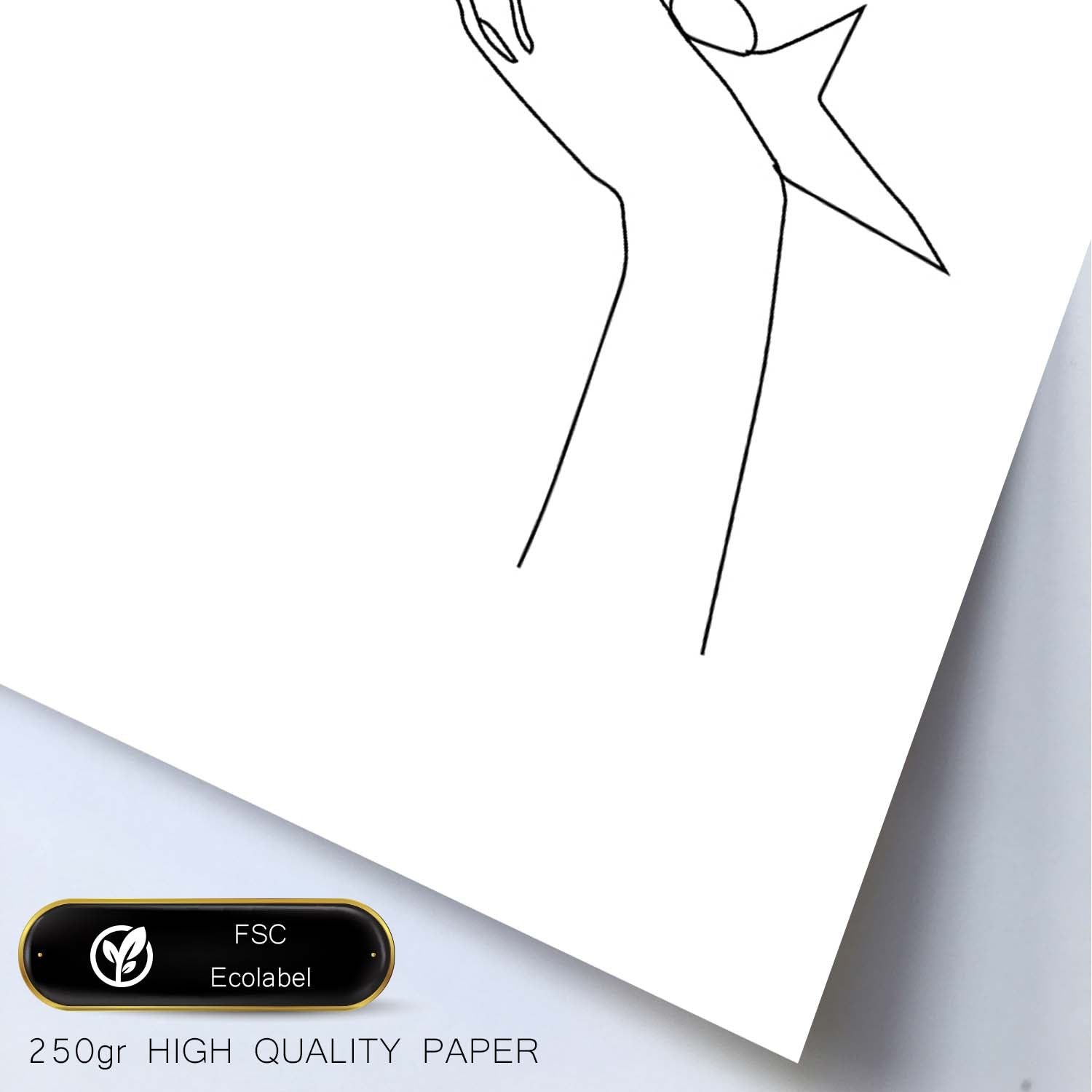 Posters de dibujos y bocetos a una linea. Lámina nordica de Mujer fumando.-Artwork-Nacnic-Nacnic Estudio SL