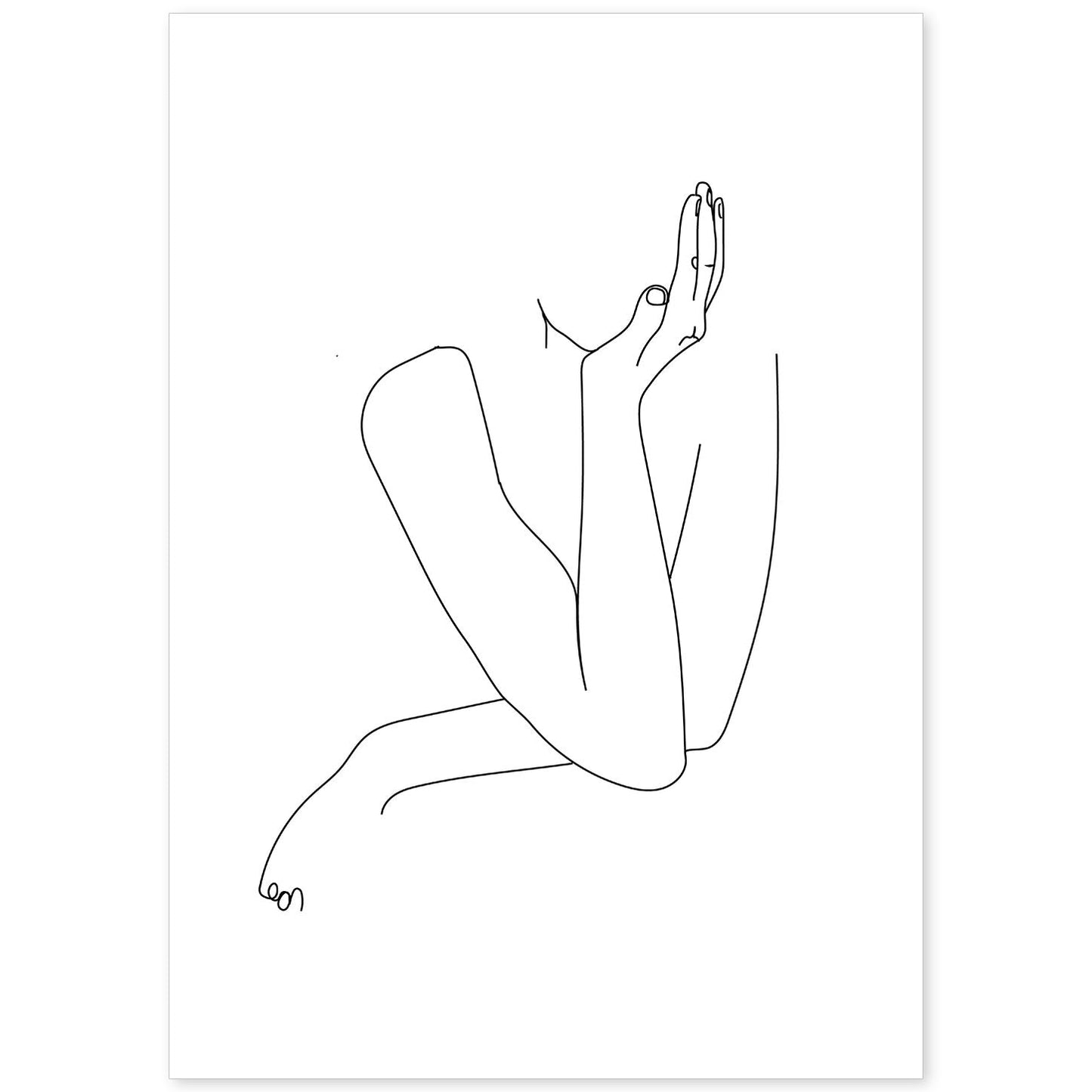 Posters de dibujos y bocetos a una linea. Lámina nordica de Mujer pensando.-Artwork-Nacnic-A4-Sin marco-Nacnic Estudio SL