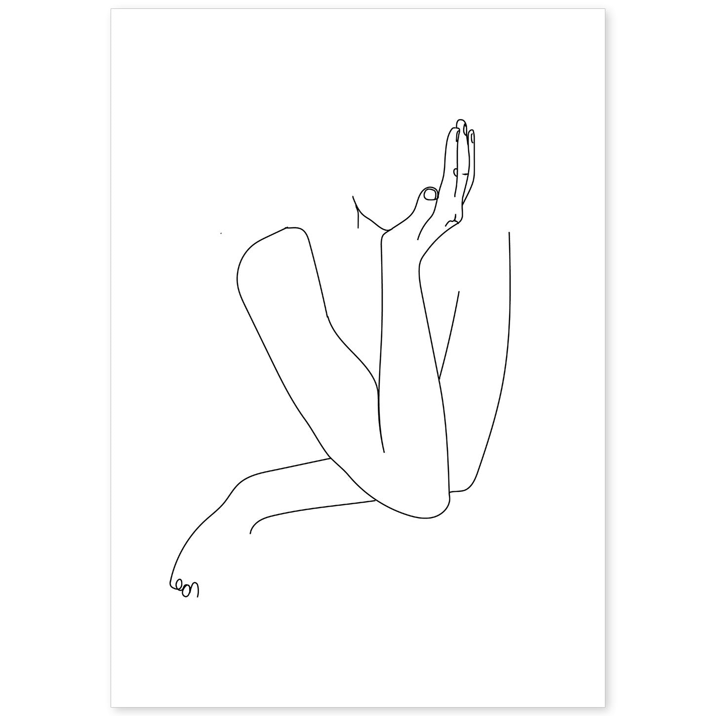 Posters de dibujos y bocetos a una linea. Lámina nordica de Mujer pensando.-Artwork-Nacnic-A4-Sin marco-Nacnic Estudio SL