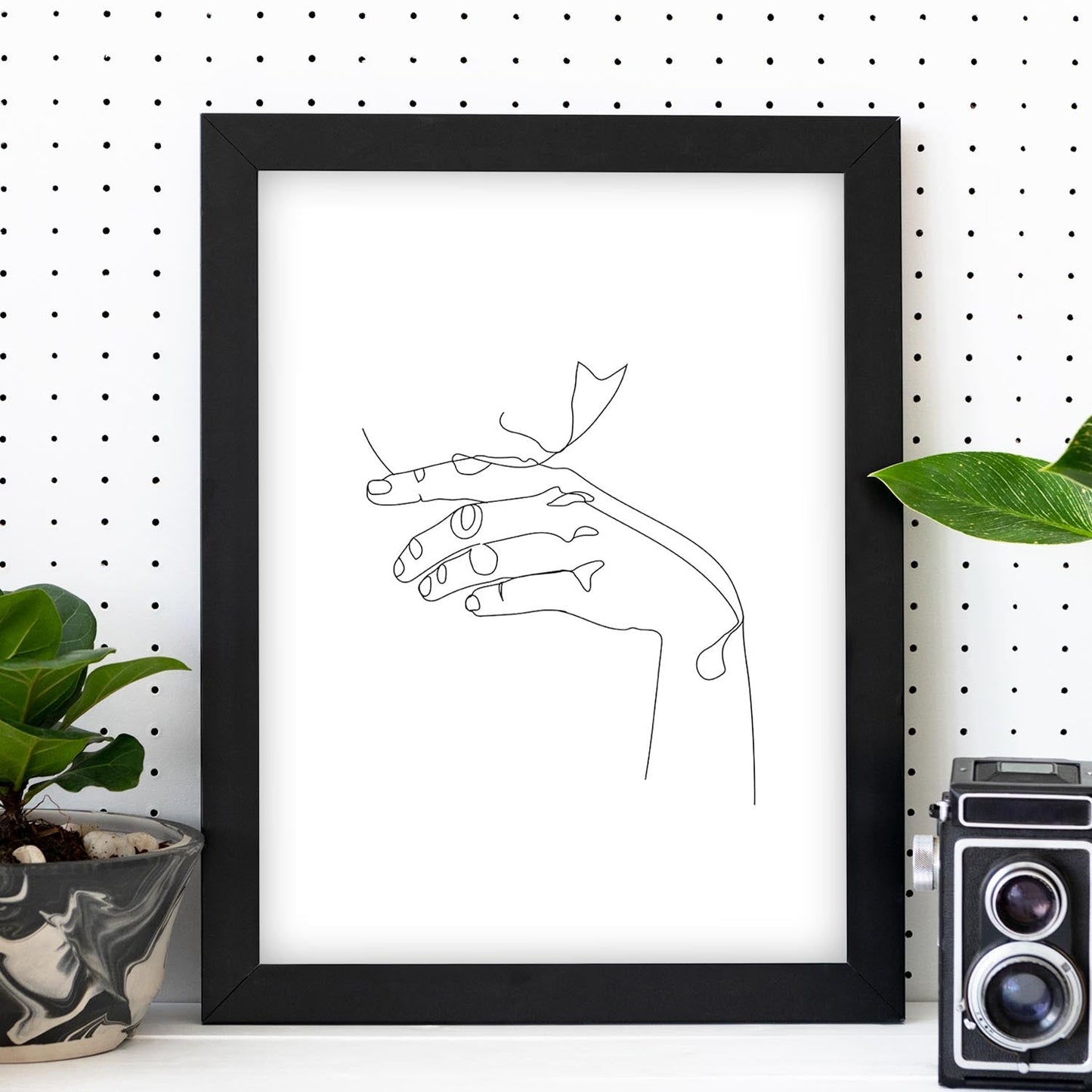 Posters de dibujos y bocetos a una linea. Lámina nordica de Mujer soñadora.-Artwork-Nacnic-Nacnic Estudio SL