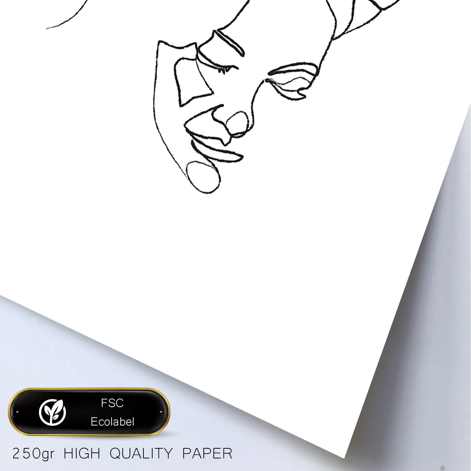 Posters de dibujos y bocetos a una linea. Lámina nordica de Pareja beso romantico.-Artwork-Nacnic-Nacnic Estudio SL