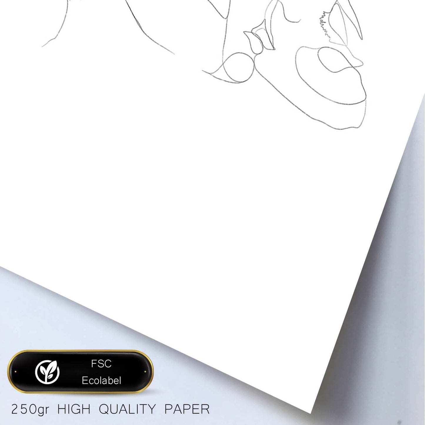 Posters de dibujos y bocetos a una linea. Lámina nordica de Pareja en beso.-Artwork-Nacnic-Nacnic Estudio SL