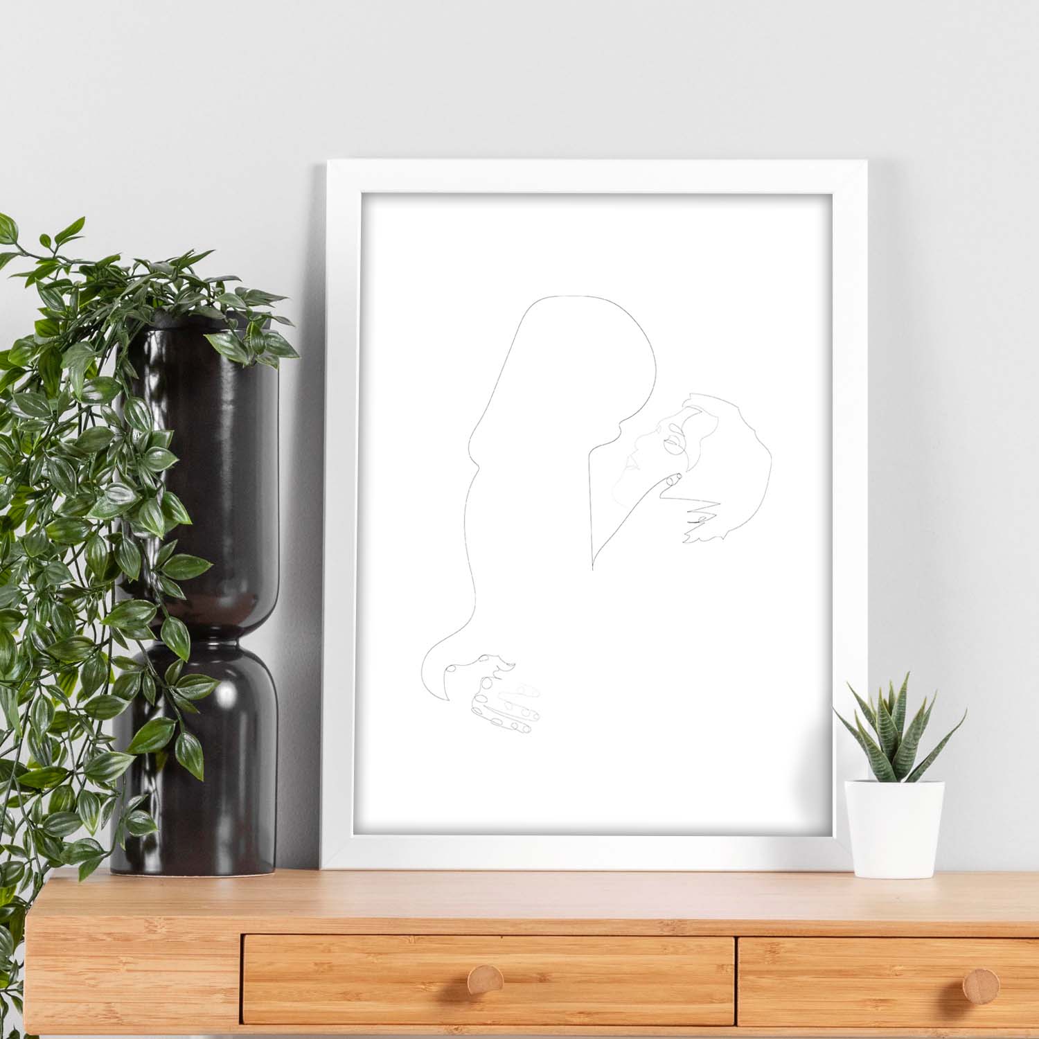 Posters de dibujos y bocetos a una linea. Lámina nordica de Pareja sensual.-Artwork-Nacnic-Nacnic Estudio SL