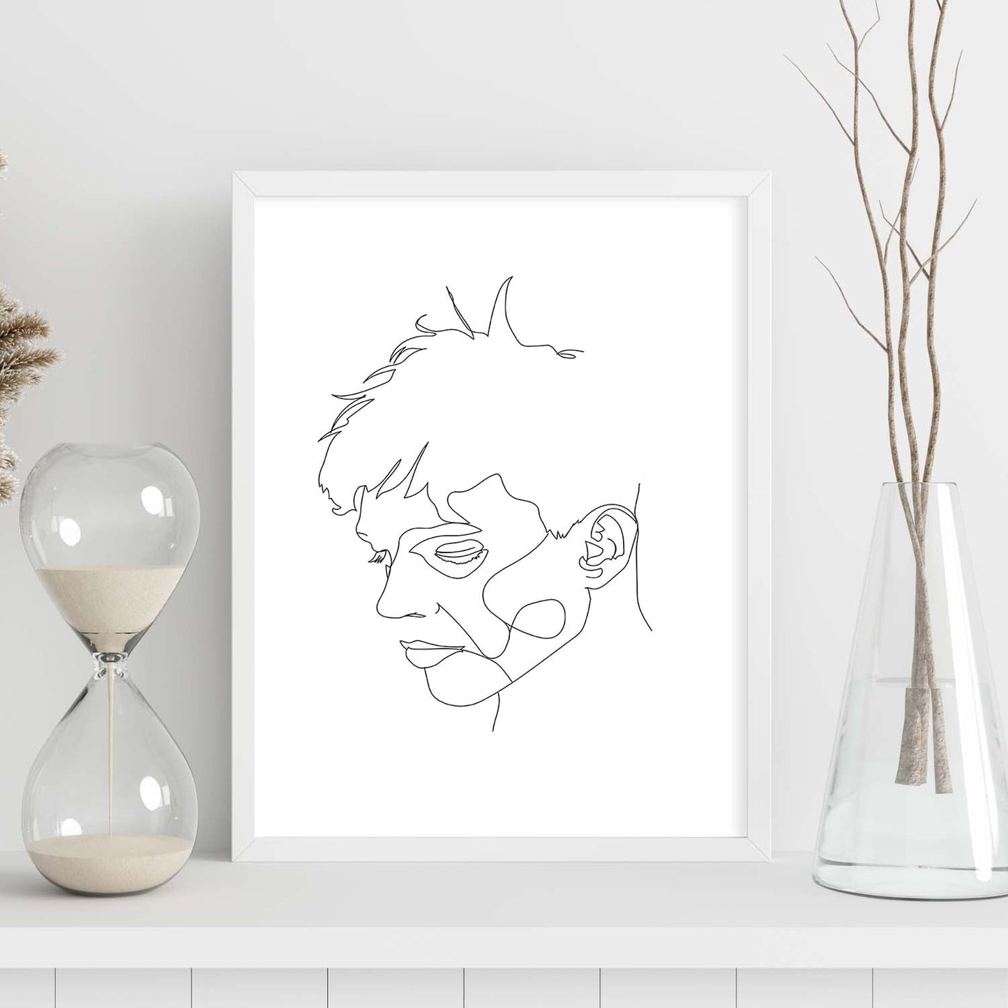 Posters de dibujos y bocetos a una linea. Lámina nordica de Rostro masculino 9.-Artwork-Nacnic-Nacnic Estudio SL