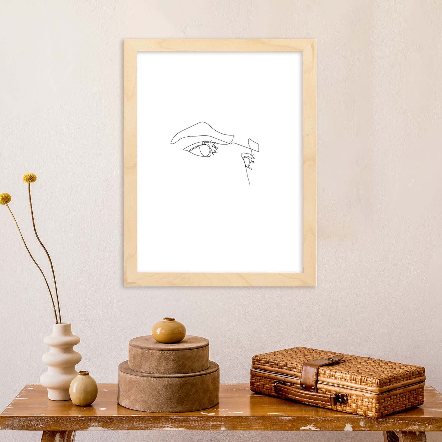 Posters de dibujos y bocetos a una linea. Lámina nordica de Rostro masculino ojos.-Artwork-Nacnic-Nacnic Estudio SL