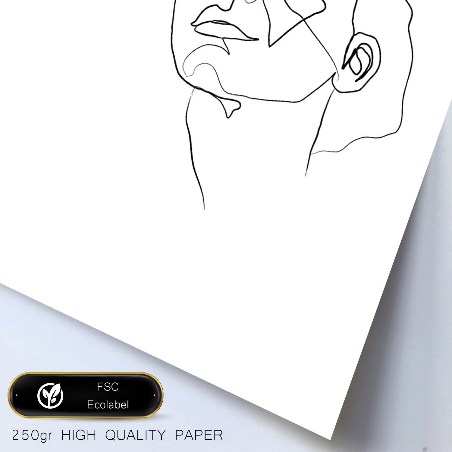 Posters de dibujos y bocetos a una linea. Lámina nordica de Rostro mujer 11.-Artwork-Nacnic-Nacnic Estudio SL