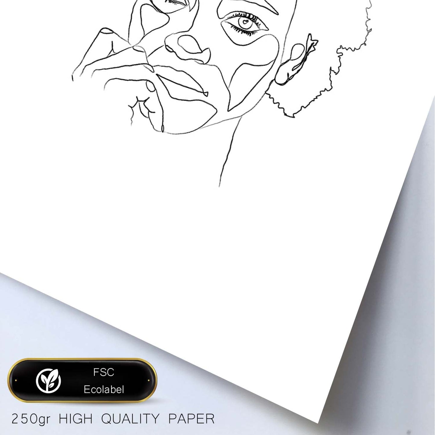 Posters de dibujos y bocetos a una linea. Lámina nordica de Rostro mujer 12.-Artwork-Nacnic-Nacnic Estudio SL